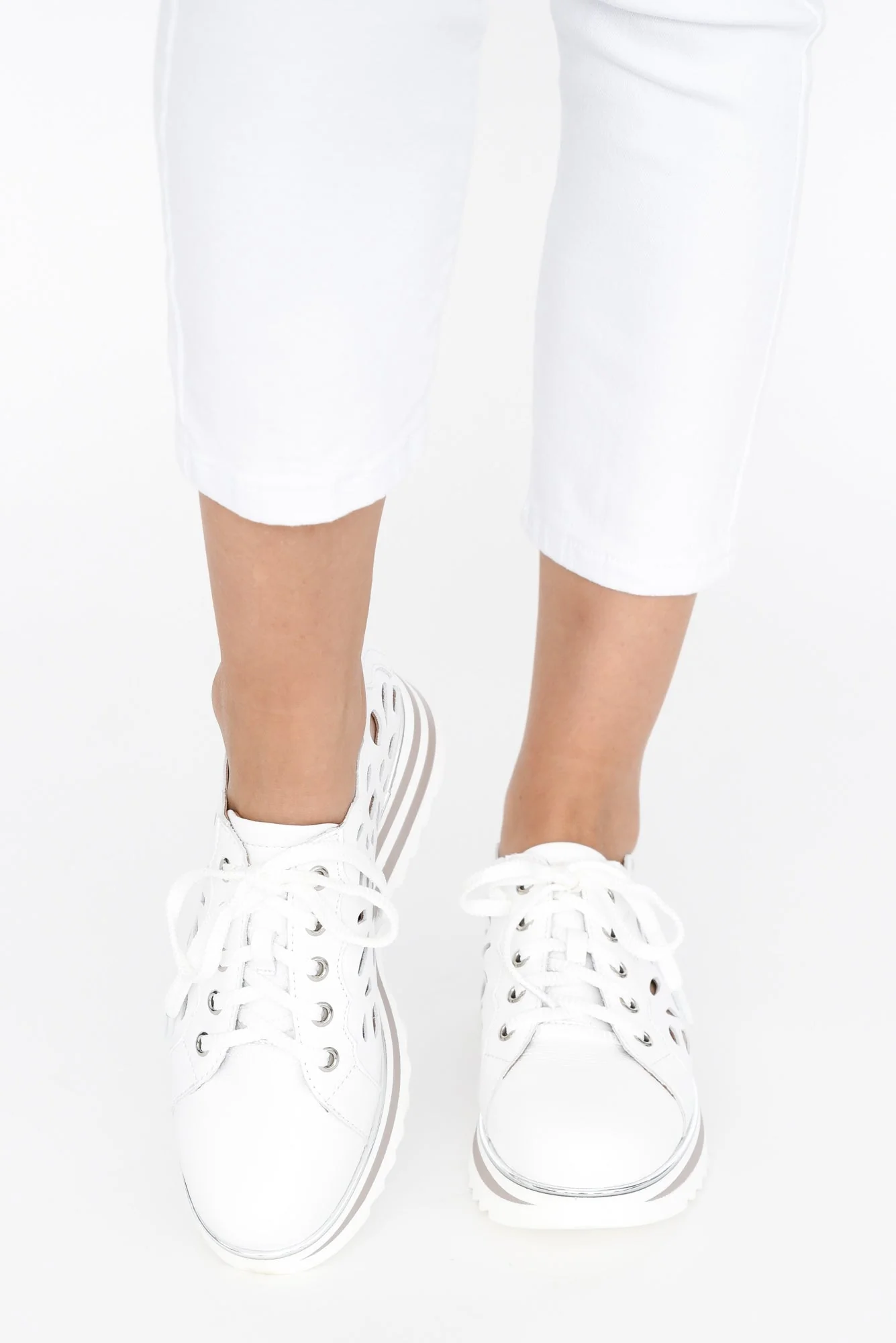 Holiday White Leather Platform Sneaker - Image 7