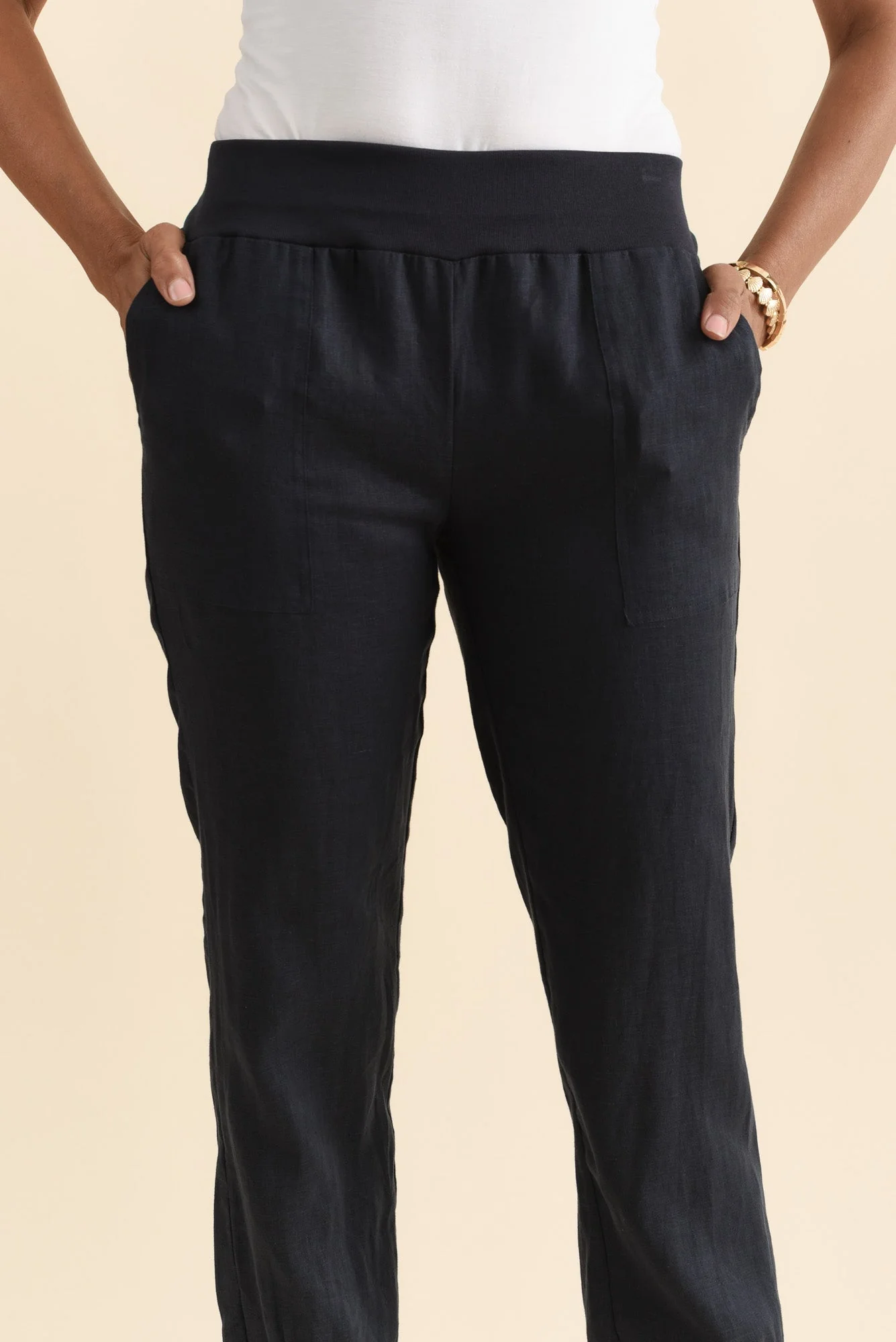 Hudson Navy Linen Pocket Pants - Image 5