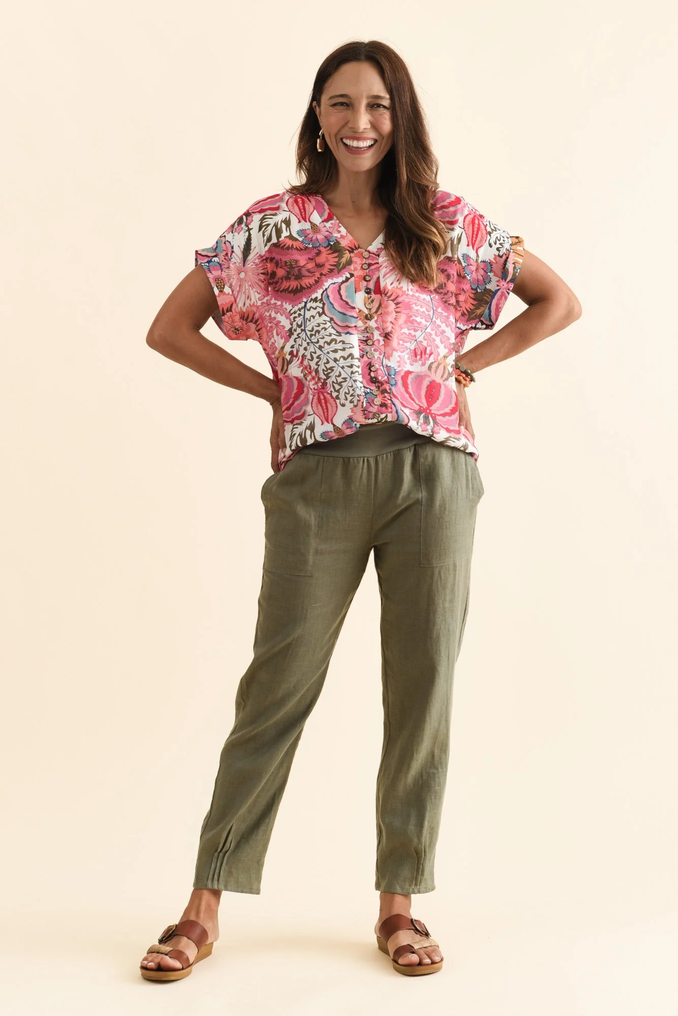 Hudson Olive Linen Pocket Pants - Image 6