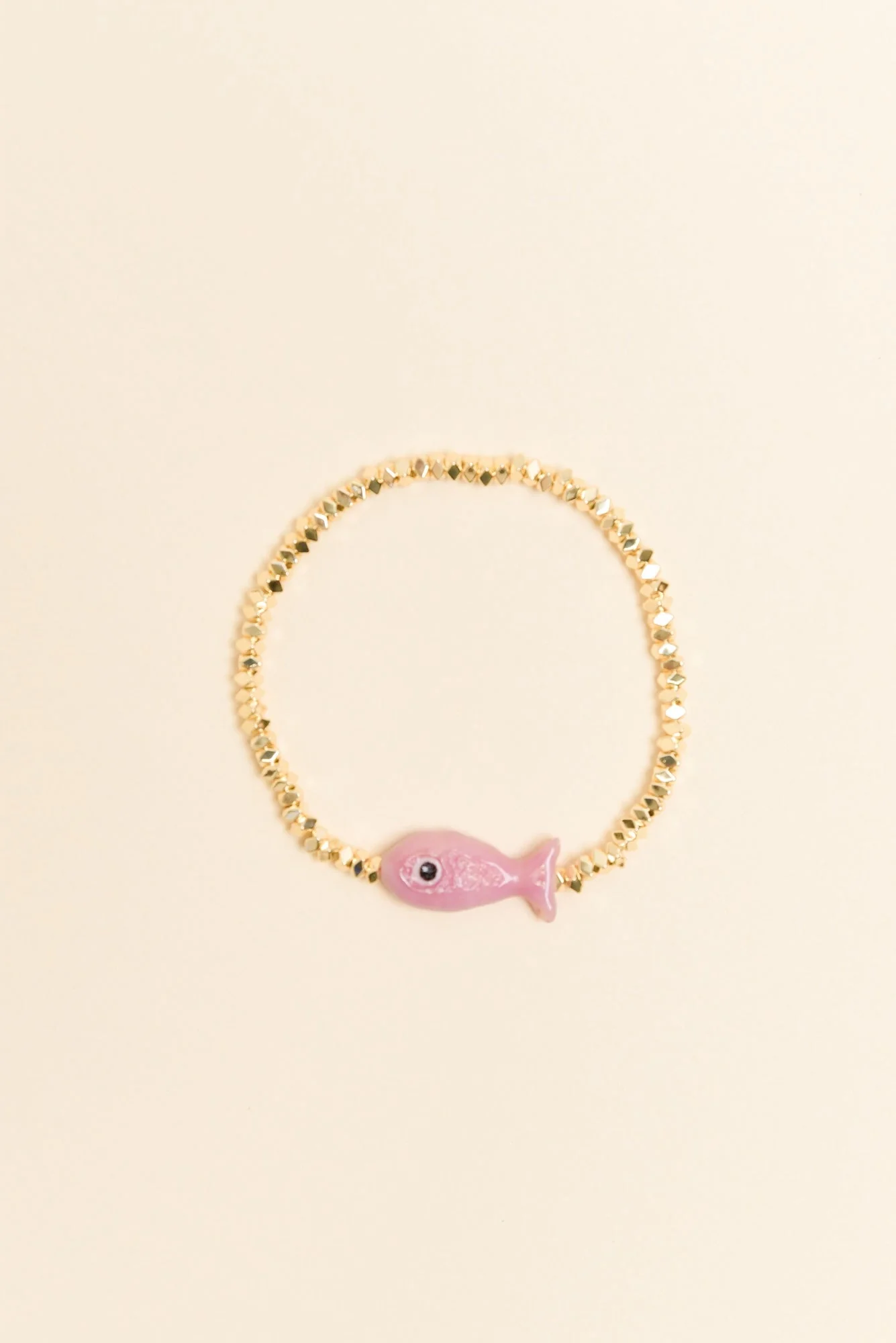 Ida Pink Fish Beaded Bracelet