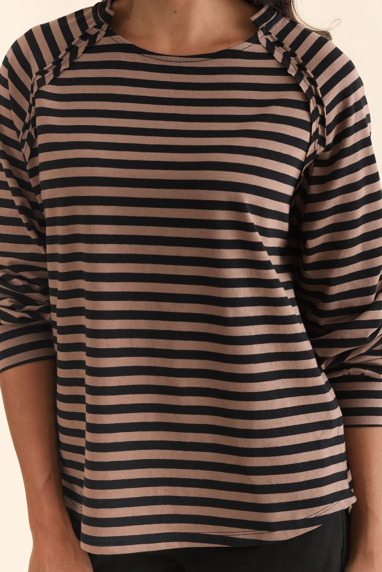 Indie Brown Stripe Cotton Long Sleeve Tee - Image 5