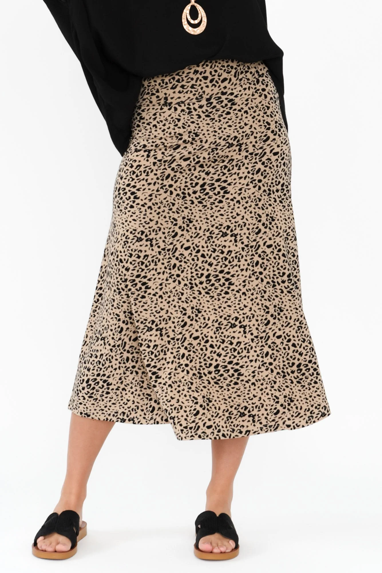 Jackson Brown Leopard Bamboo Maxi Skirt