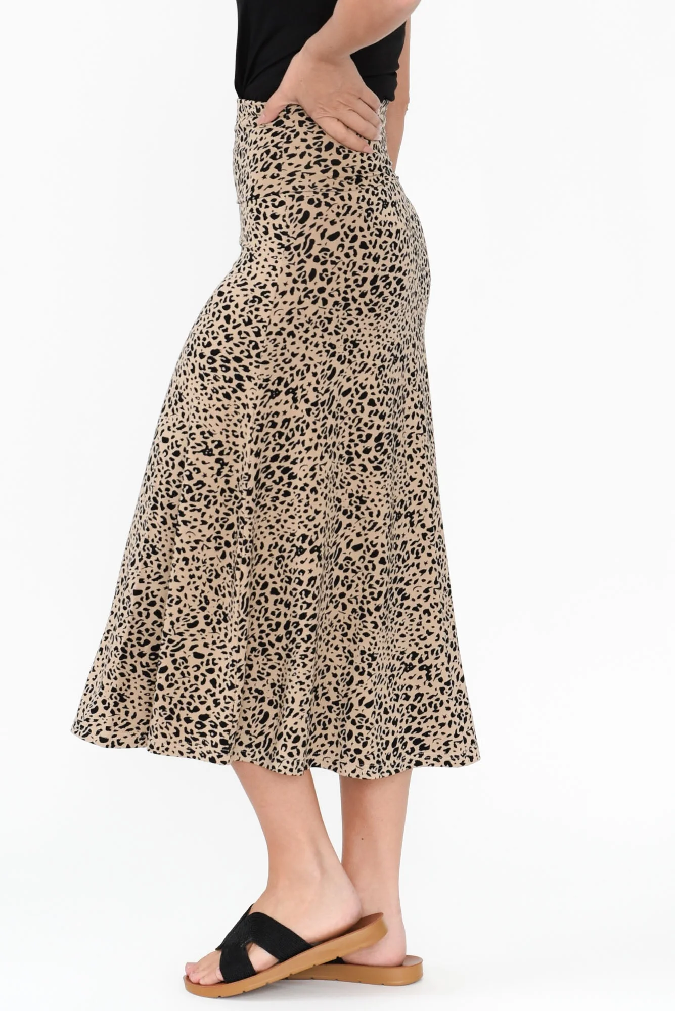 Jackson Brown Leopard Bamboo Maxi Skirt - Image 3