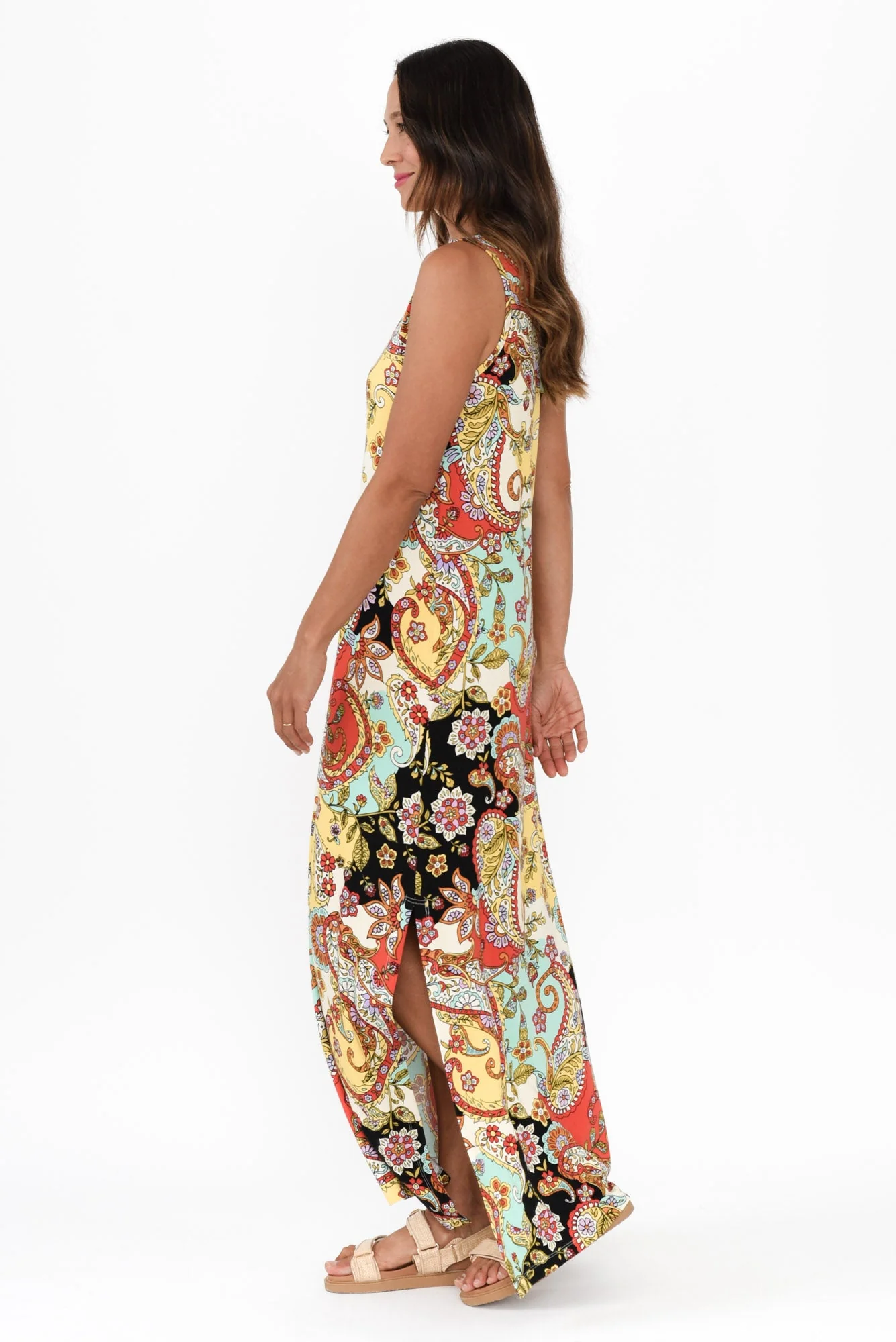 Janet Rust Paisley Bamboo Maxi Dress - Image 4