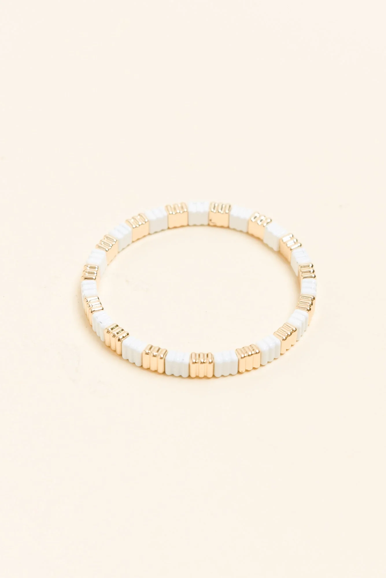Java White Beaded Bracelet