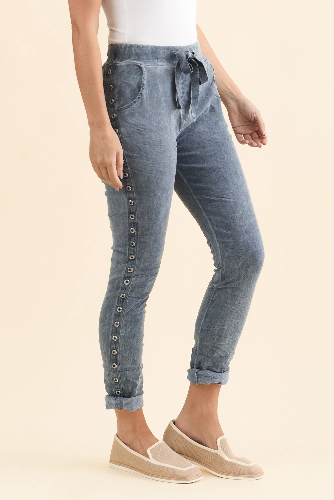 Jaya Blue Drawstring Pants - Image 3