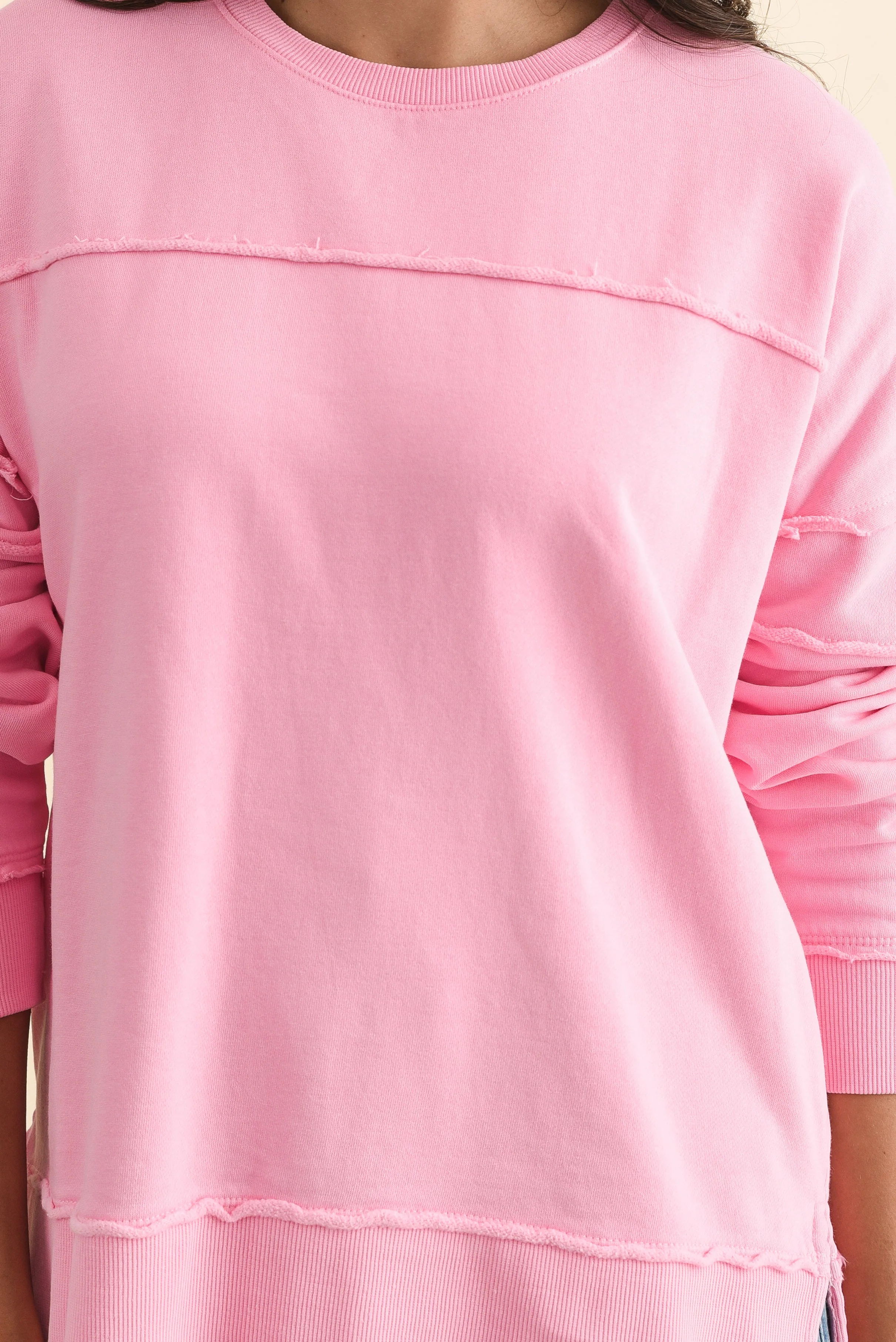 Jayne Pink Cotton Crewneck Sweatshirt - Image 5
