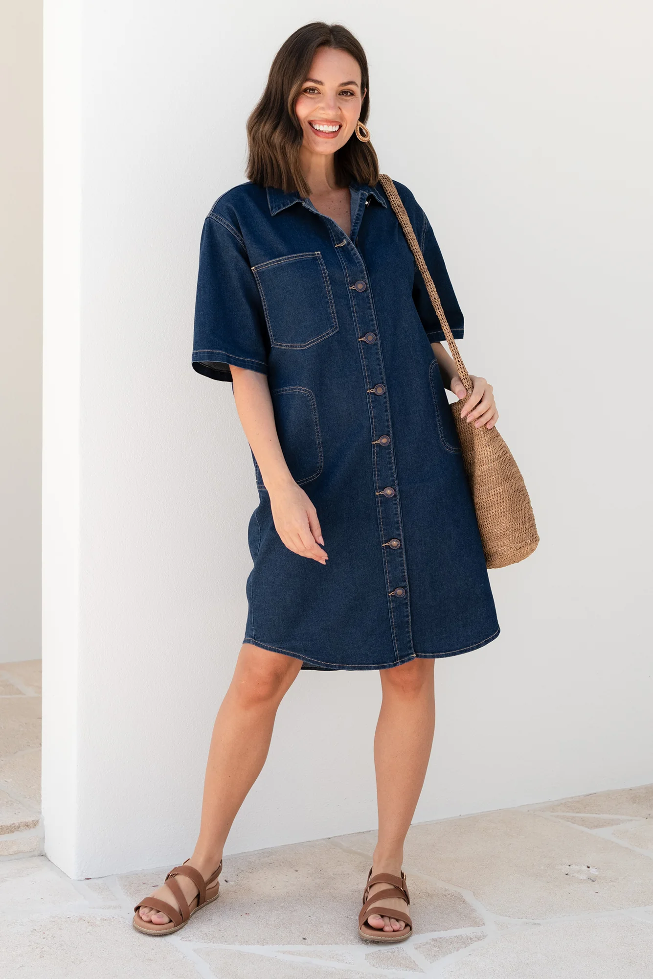Jenna Blue Denim Shirt Dress
