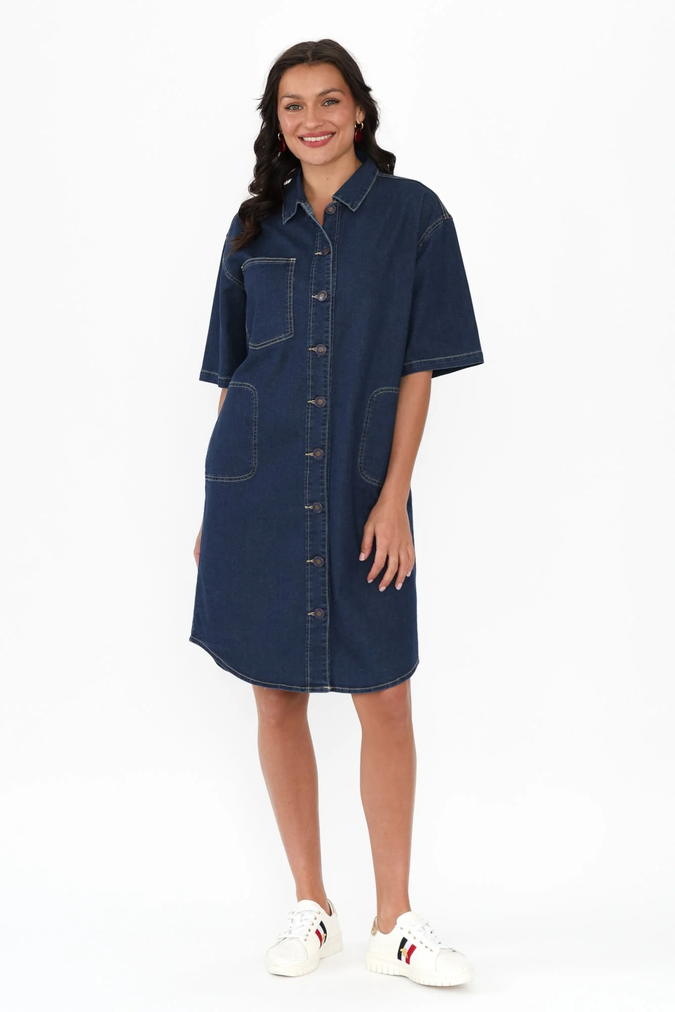 Jenna Blue Denim Shirt Dress - Image 2