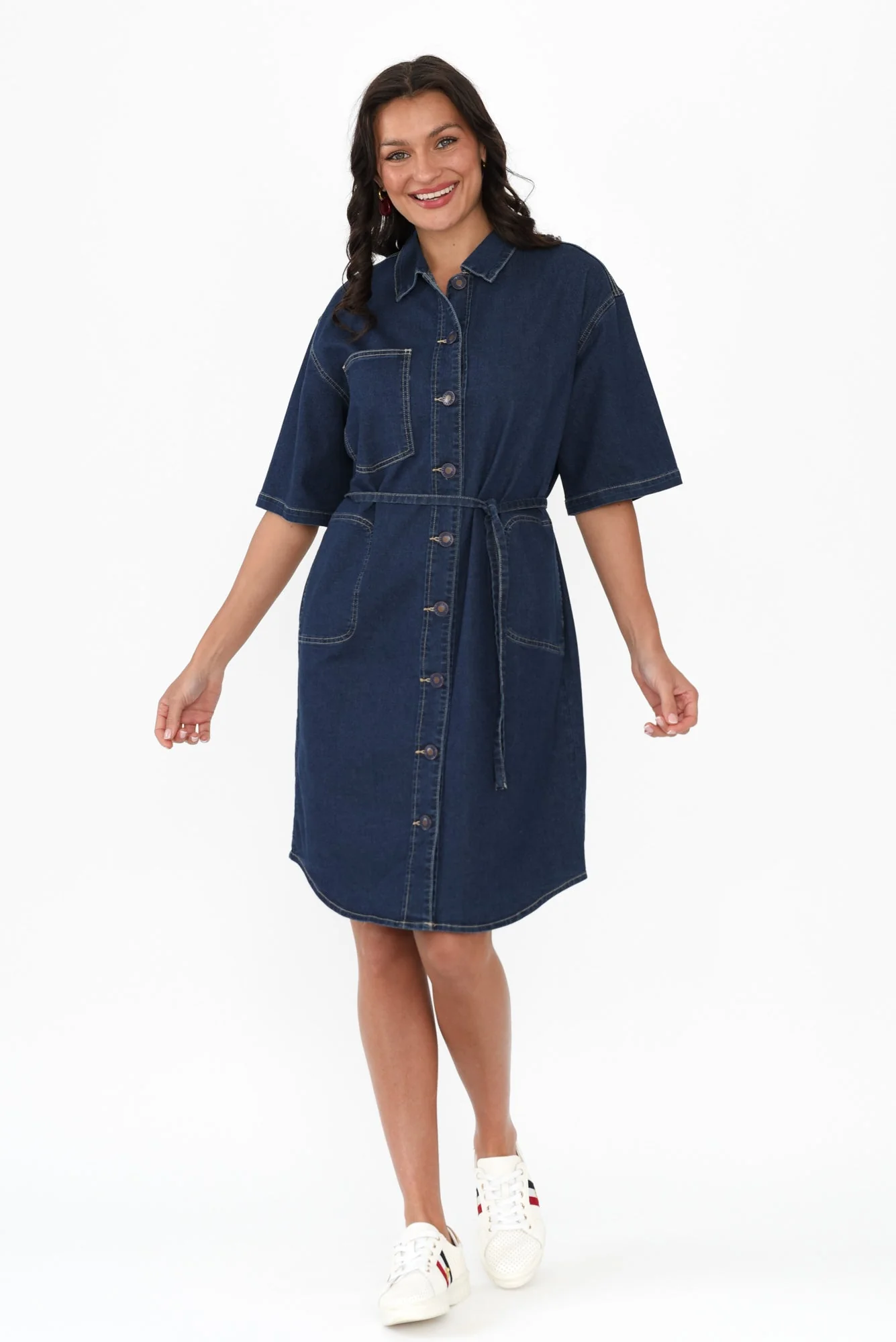 Jenna Blue Denim Shirt Dress - Image 7