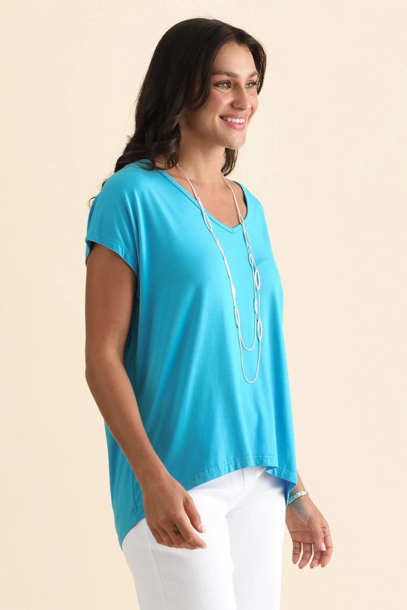 Jenner Blue V Neck Tee - Image 3