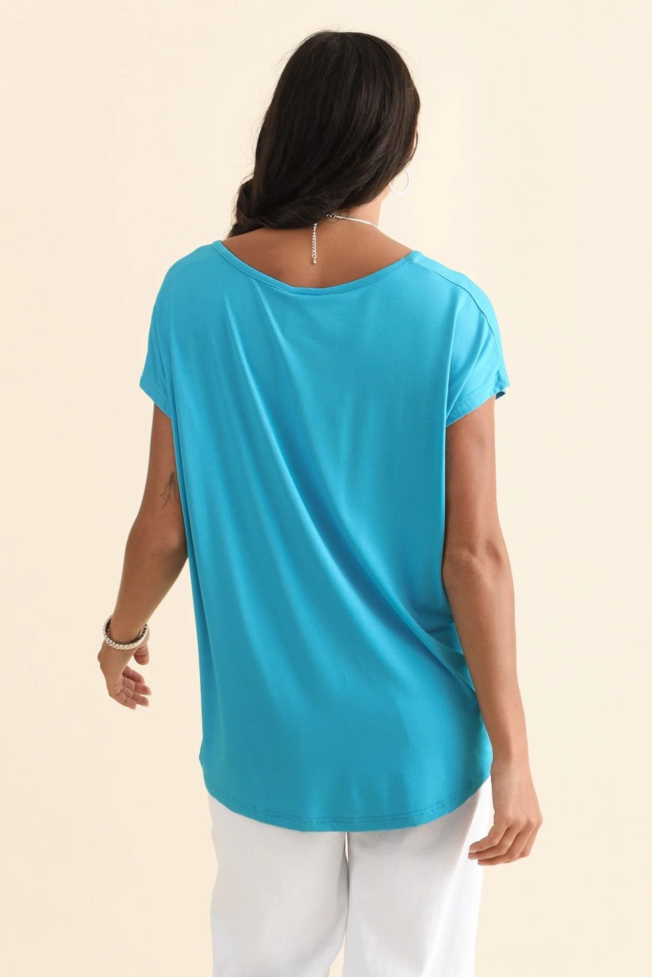 Jenner Blue V Neck Tee - Image 4
