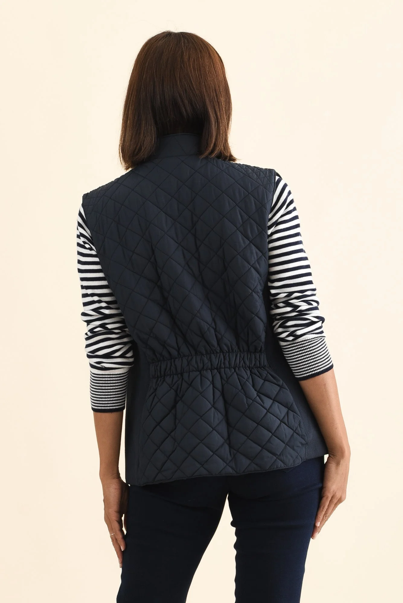 Joey Navy Puffer Vest - Image 4