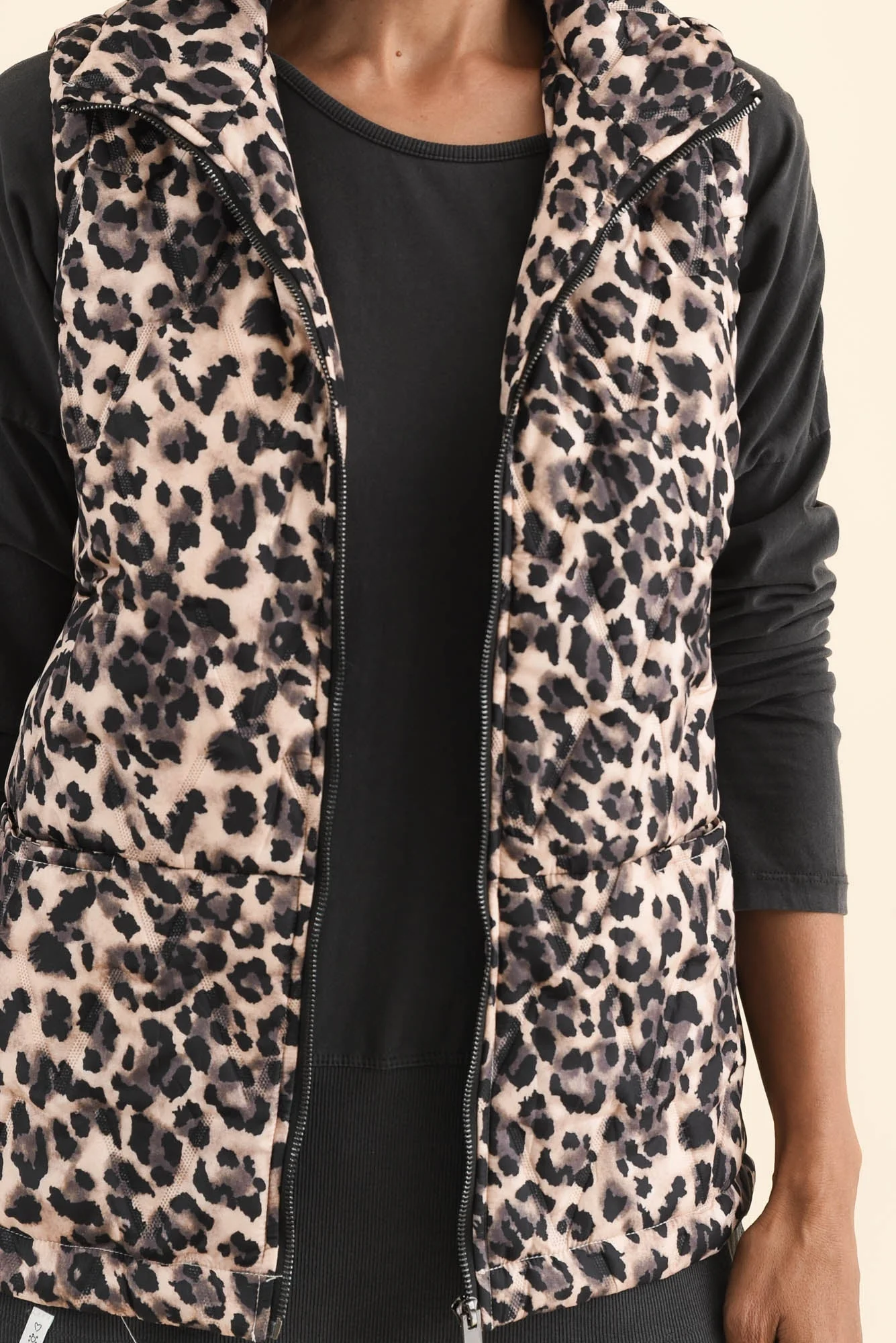 Johnny Brown Leopard Puffer Vest - Image 6