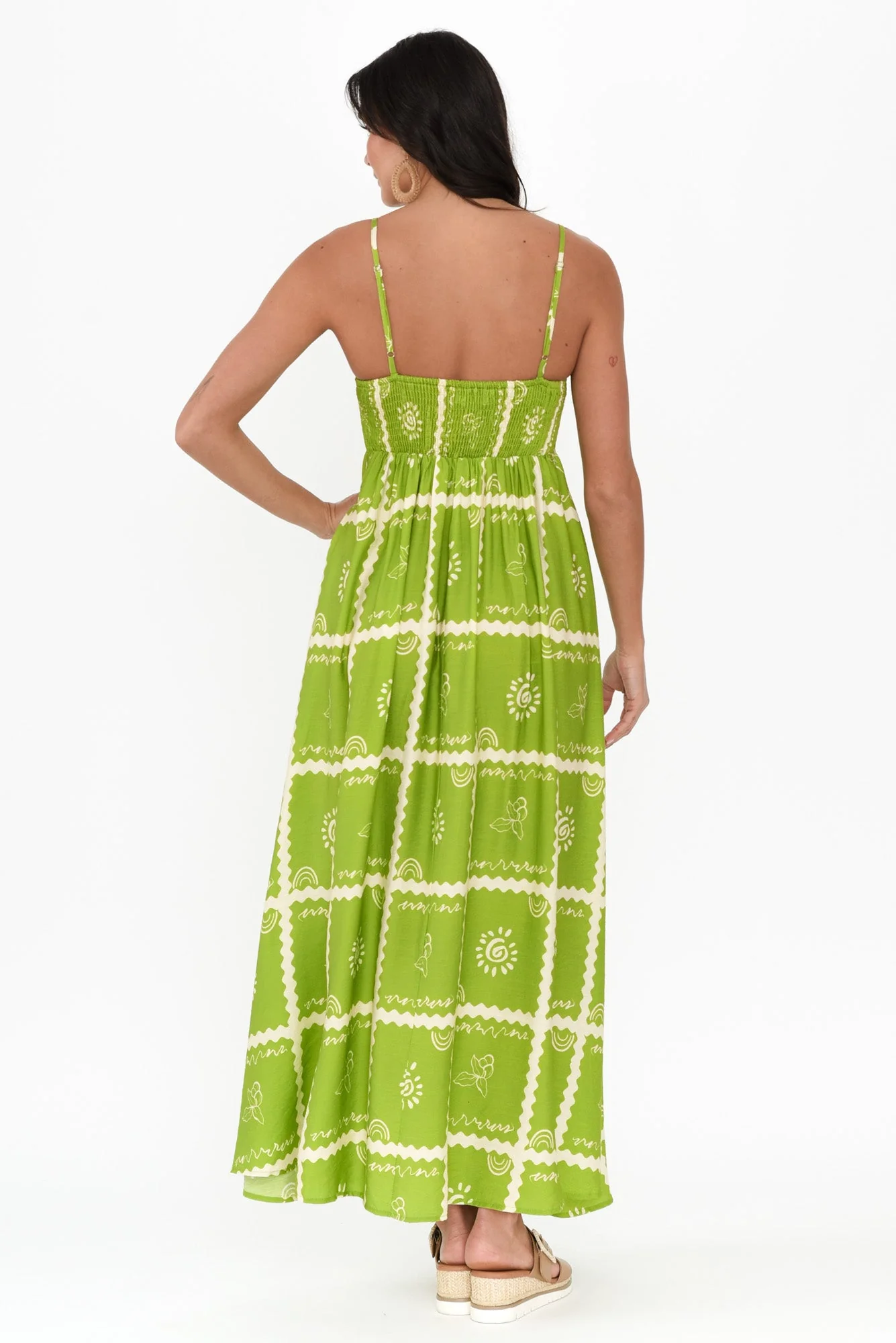 Julietta Green Tile Sleeveless Maxi Dress - Image 3