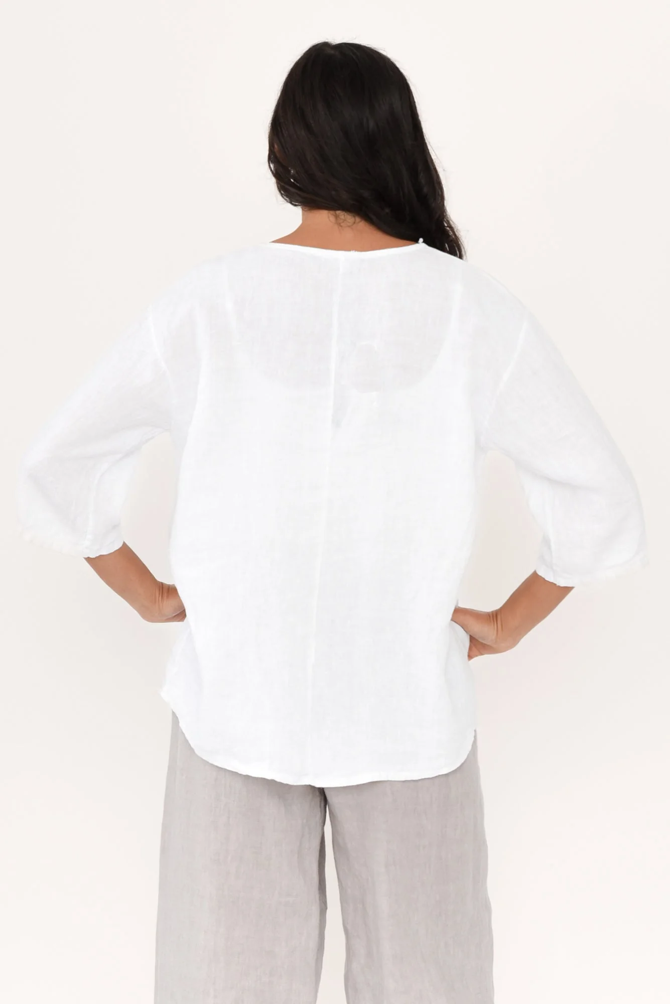 Justine White Linen Top - Image 4