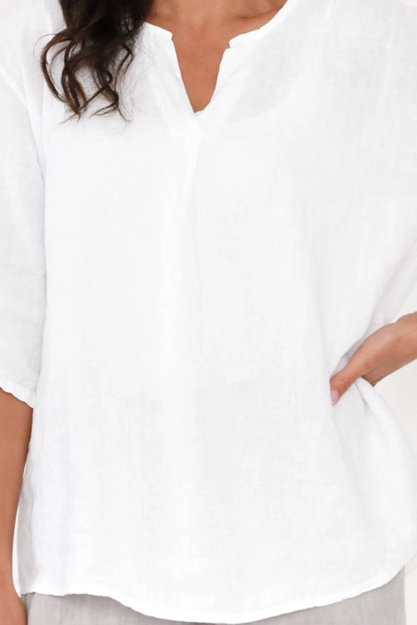 Justine White Linen Top - Image 5