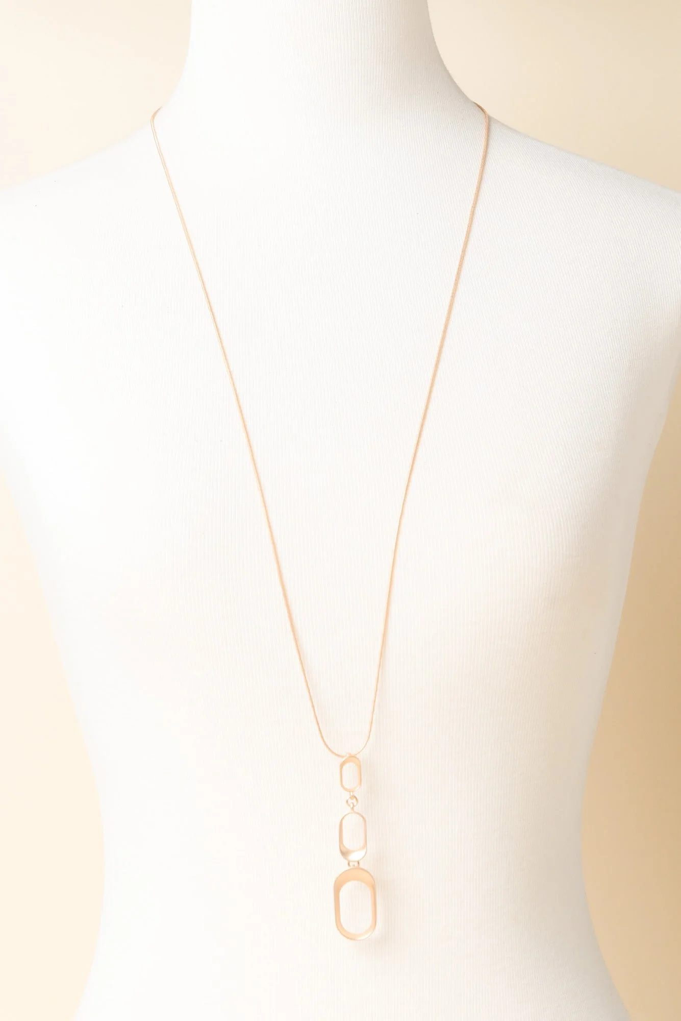 Kalinda Gold Oval Tiered Necklace - Image 2