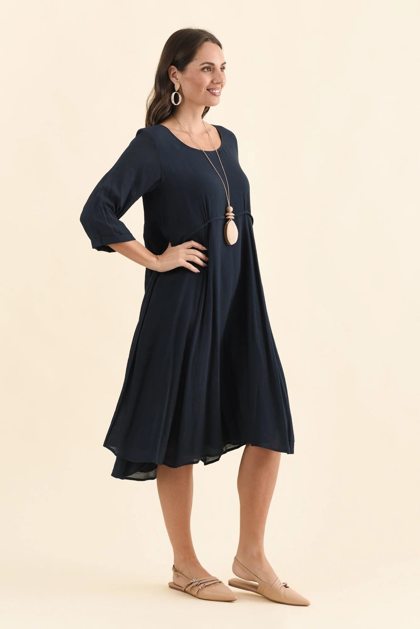 Karina Navy Crescent Dress - Image 3