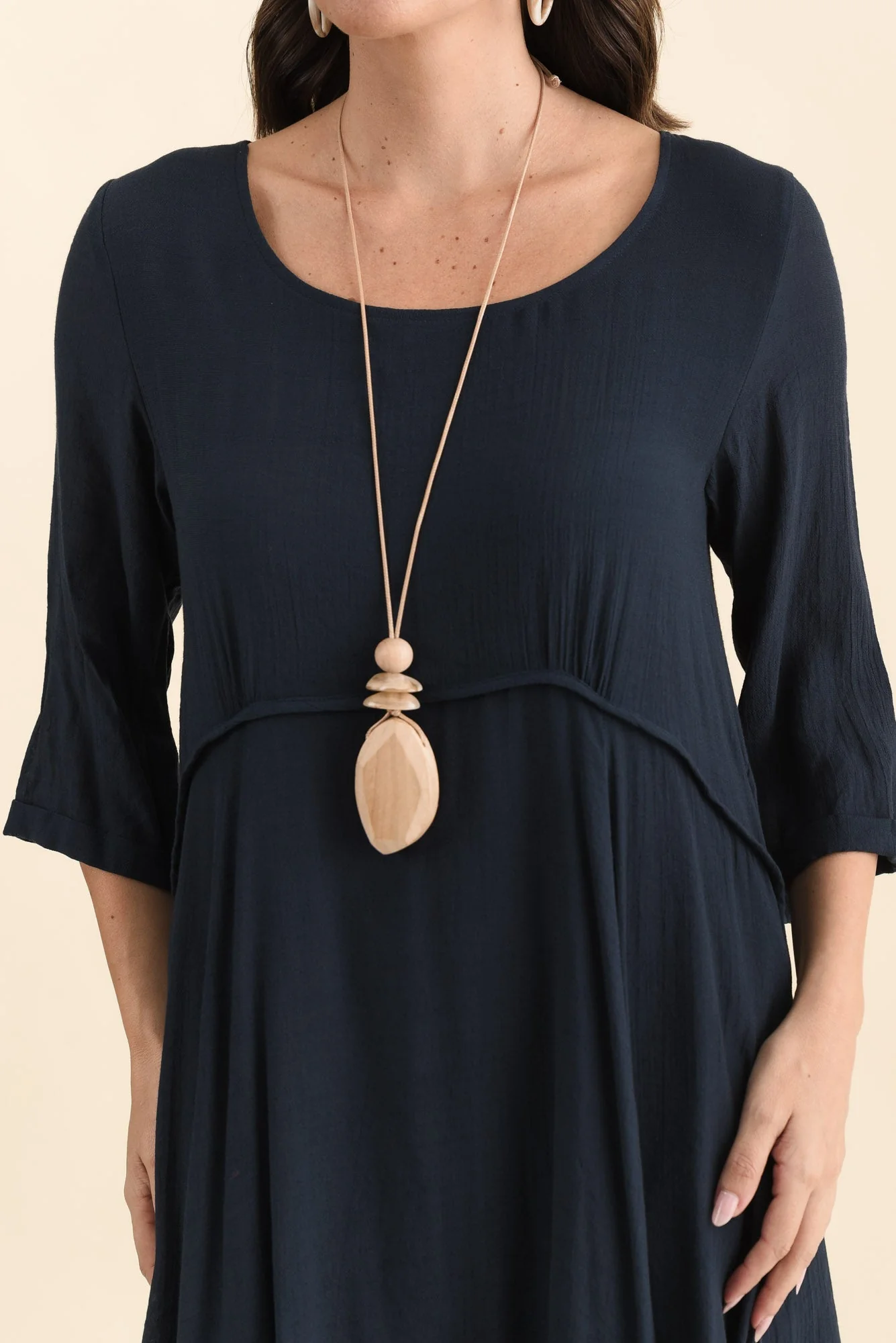 Karina Navy Crescent Dress - Image 5