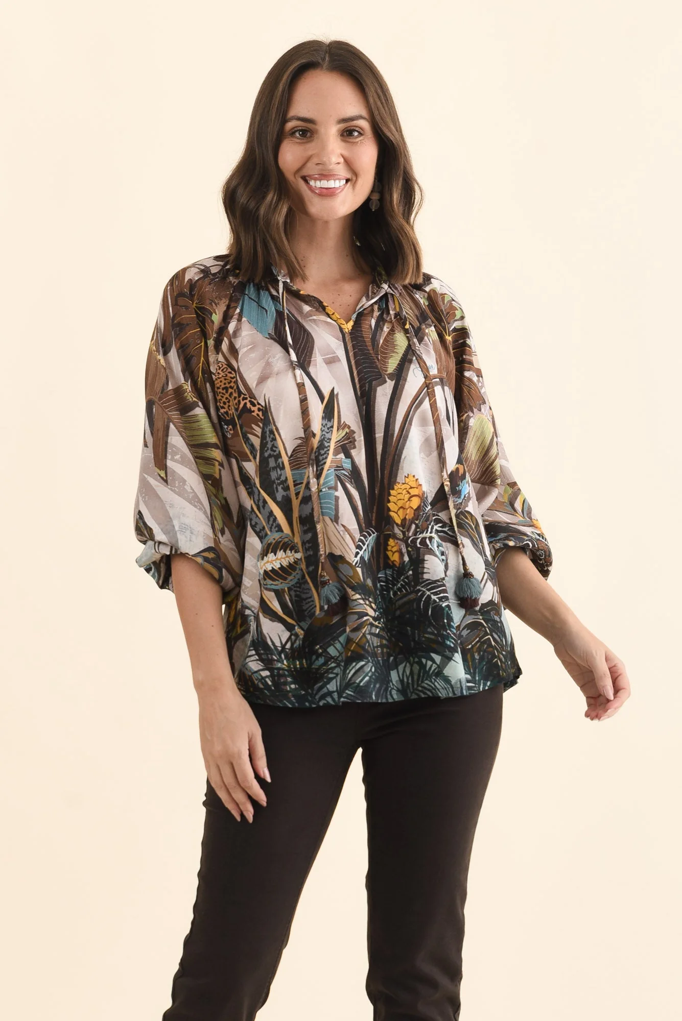 Katene Brown Jungle Tassel Top