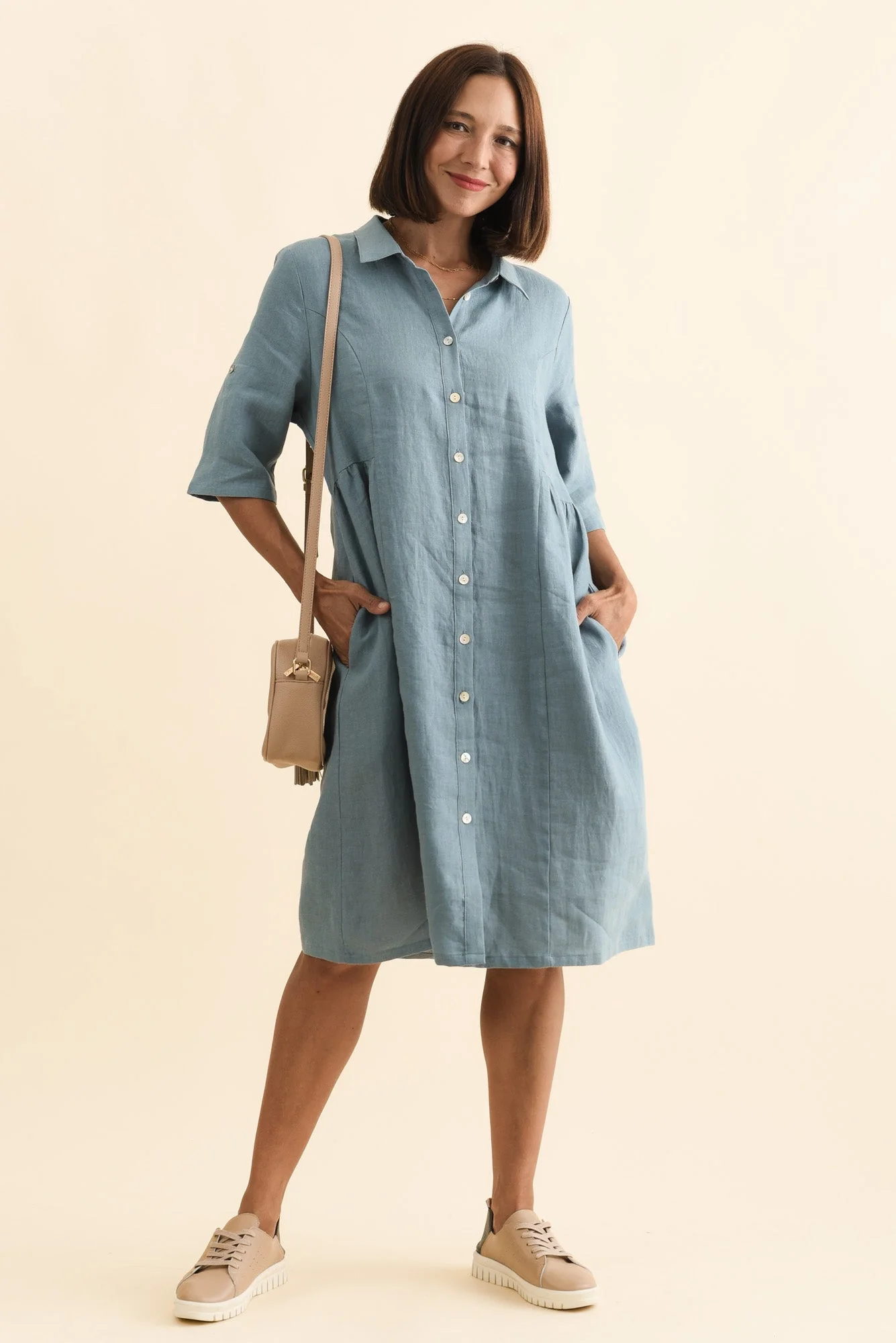 Katy Steel Linen Pocket Dress