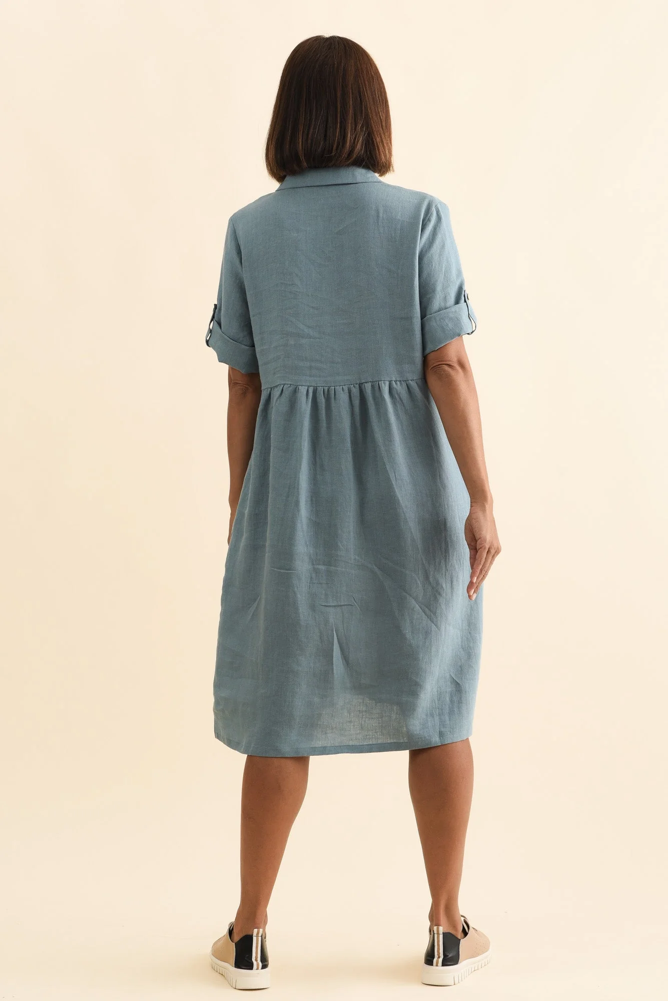 Katy Steel Linen Pocket Dress - Image 4