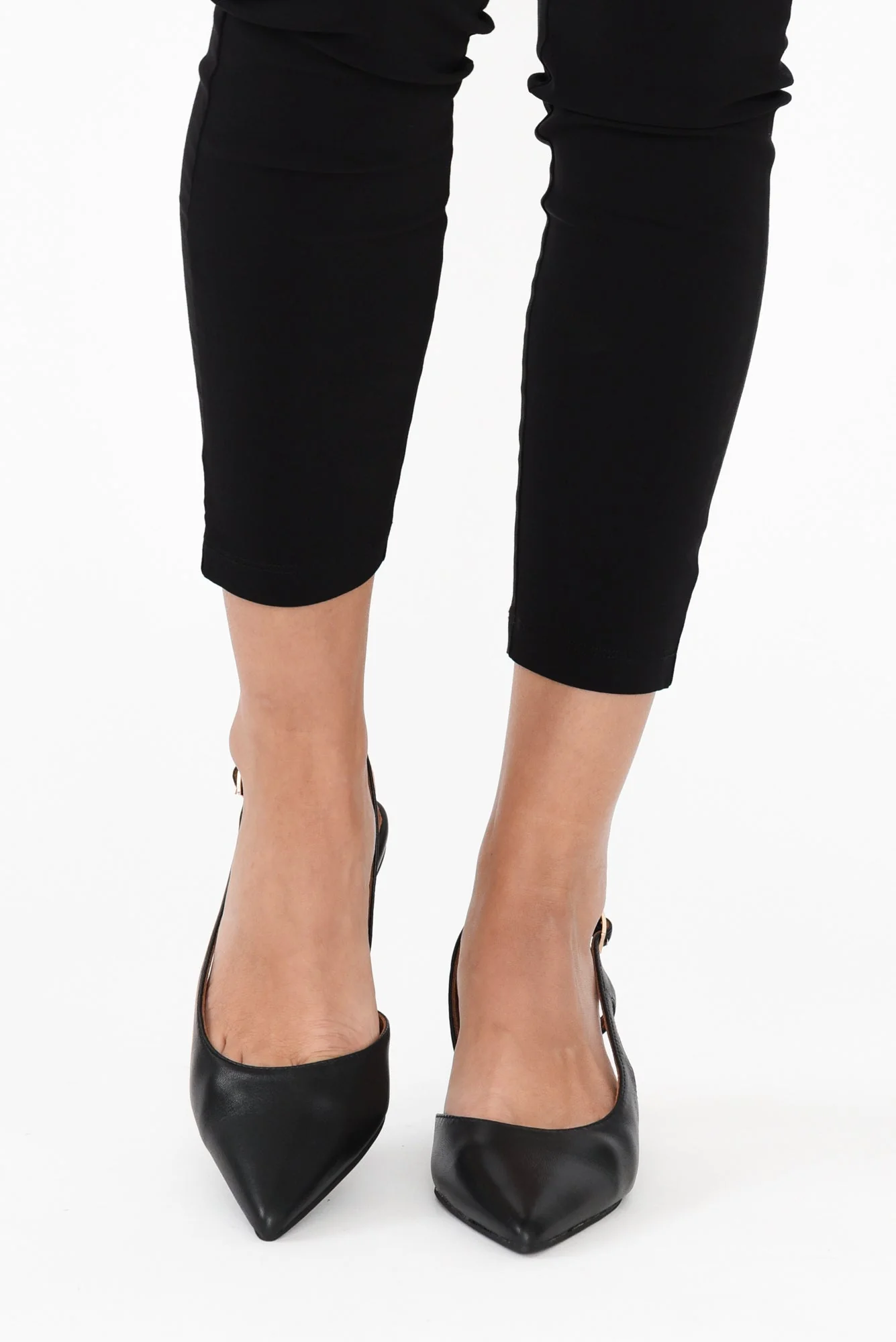 Kaylee Black Leather Slingback Heel - Image 7