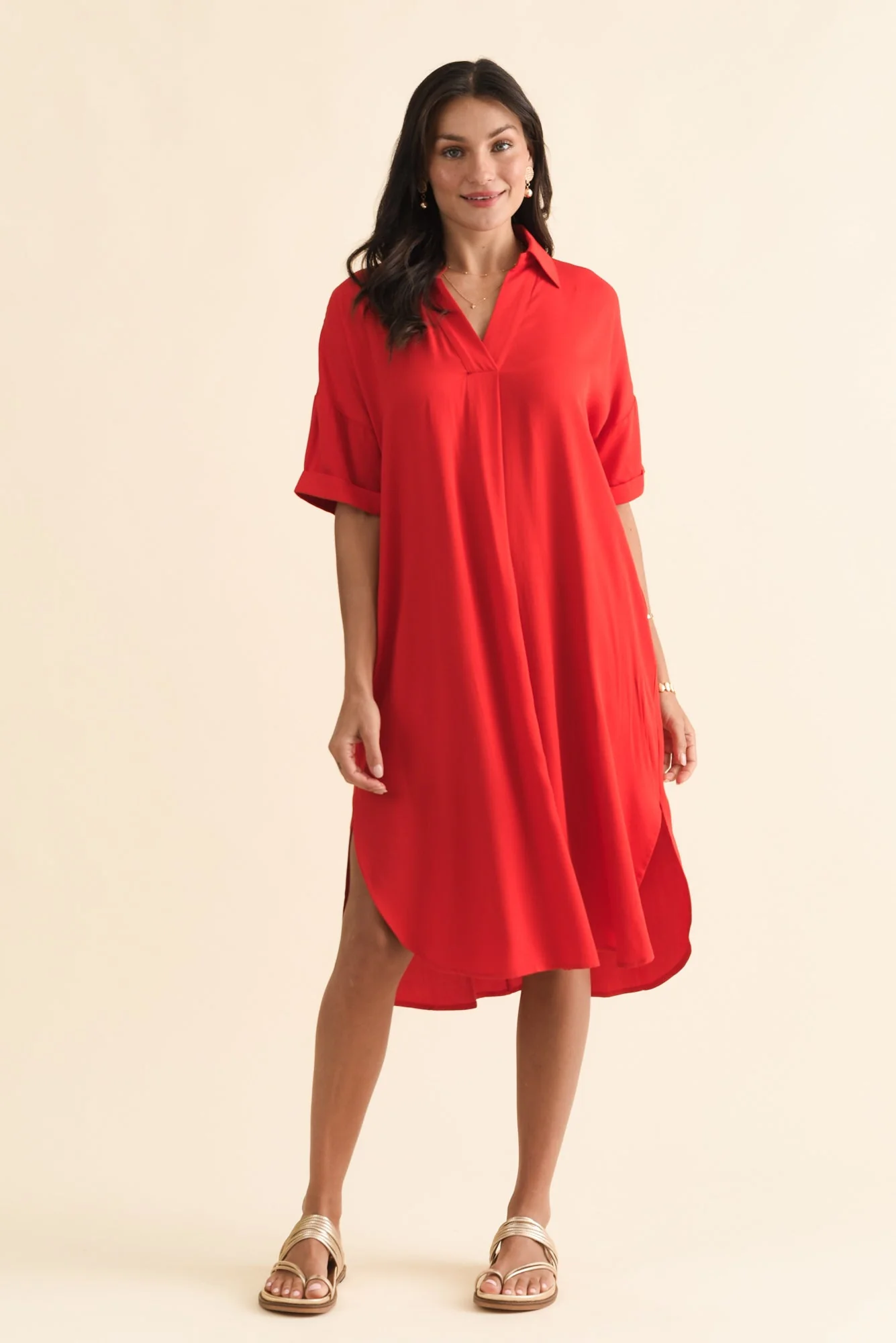Kazi Red Shirt Dress - Image 2
