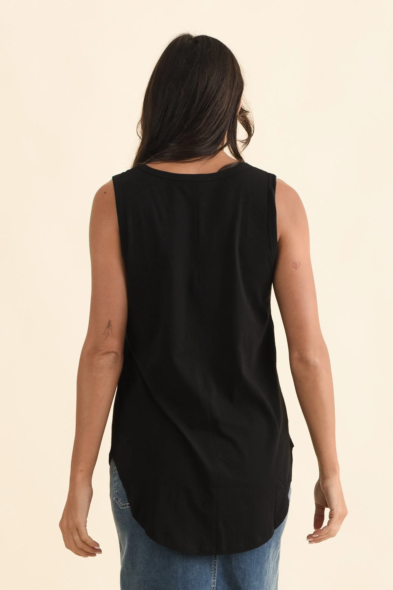 Keira Black Cotton Tank - Image 4