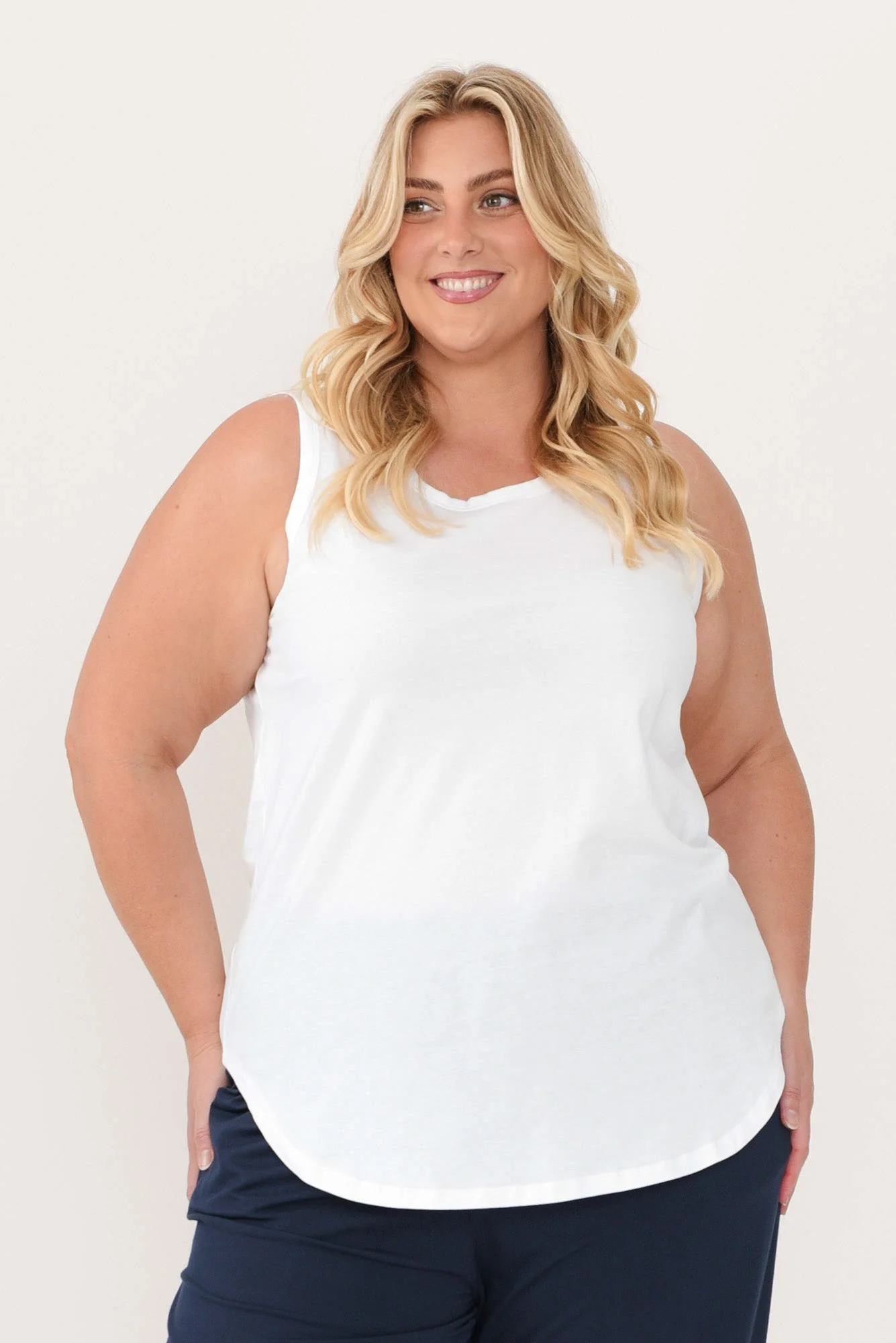 Keira White Cotton Tank - Image 6