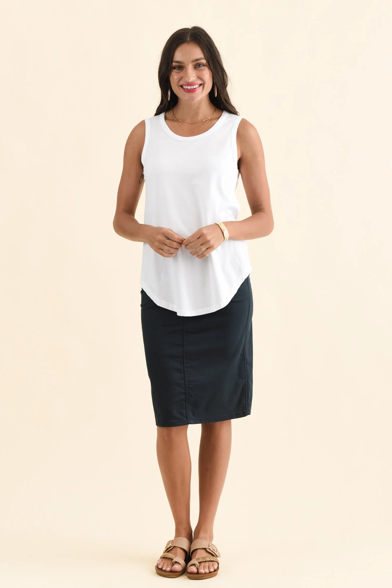 Keira White Cotton Tank - Image 7