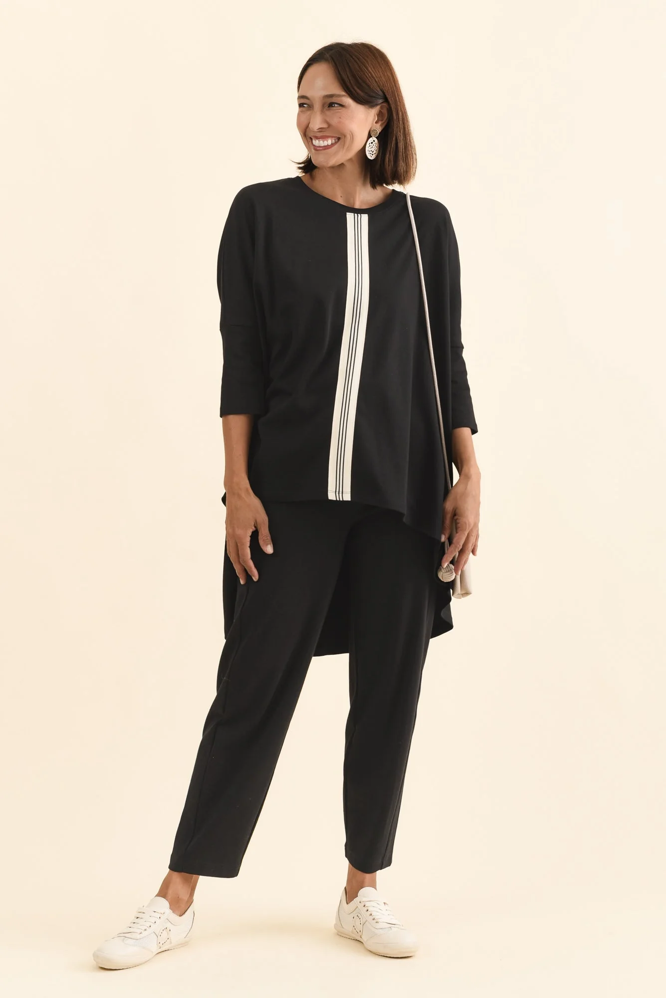 Keiran Black Stripe Cotton Top - Image 2