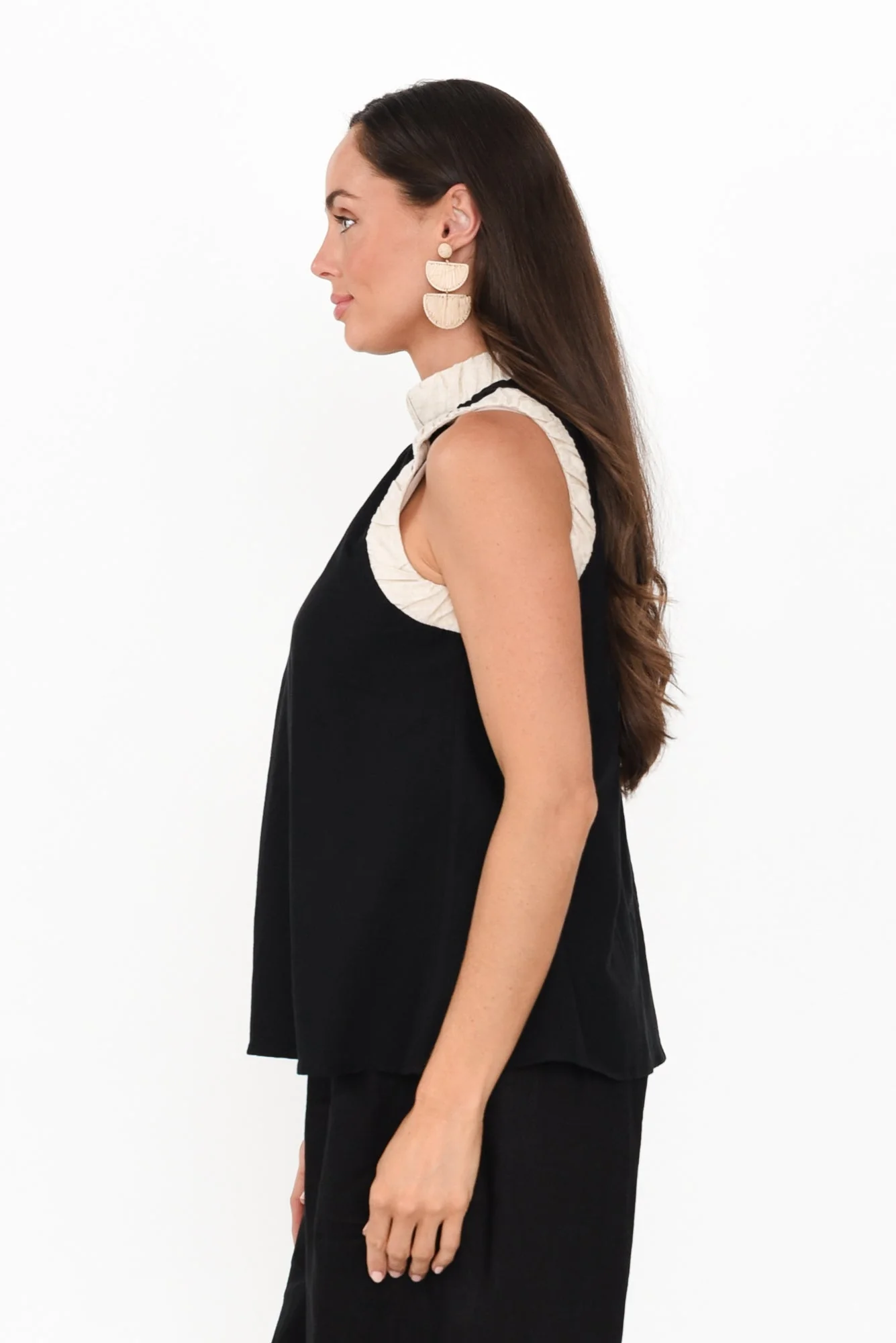 Kelley Black Trim Cotton Blend Tank - Image 4