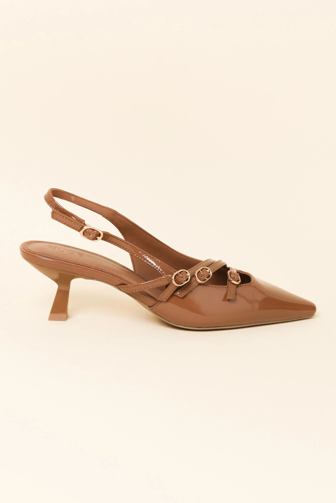 Kiara Brown Leather Slingback Heel