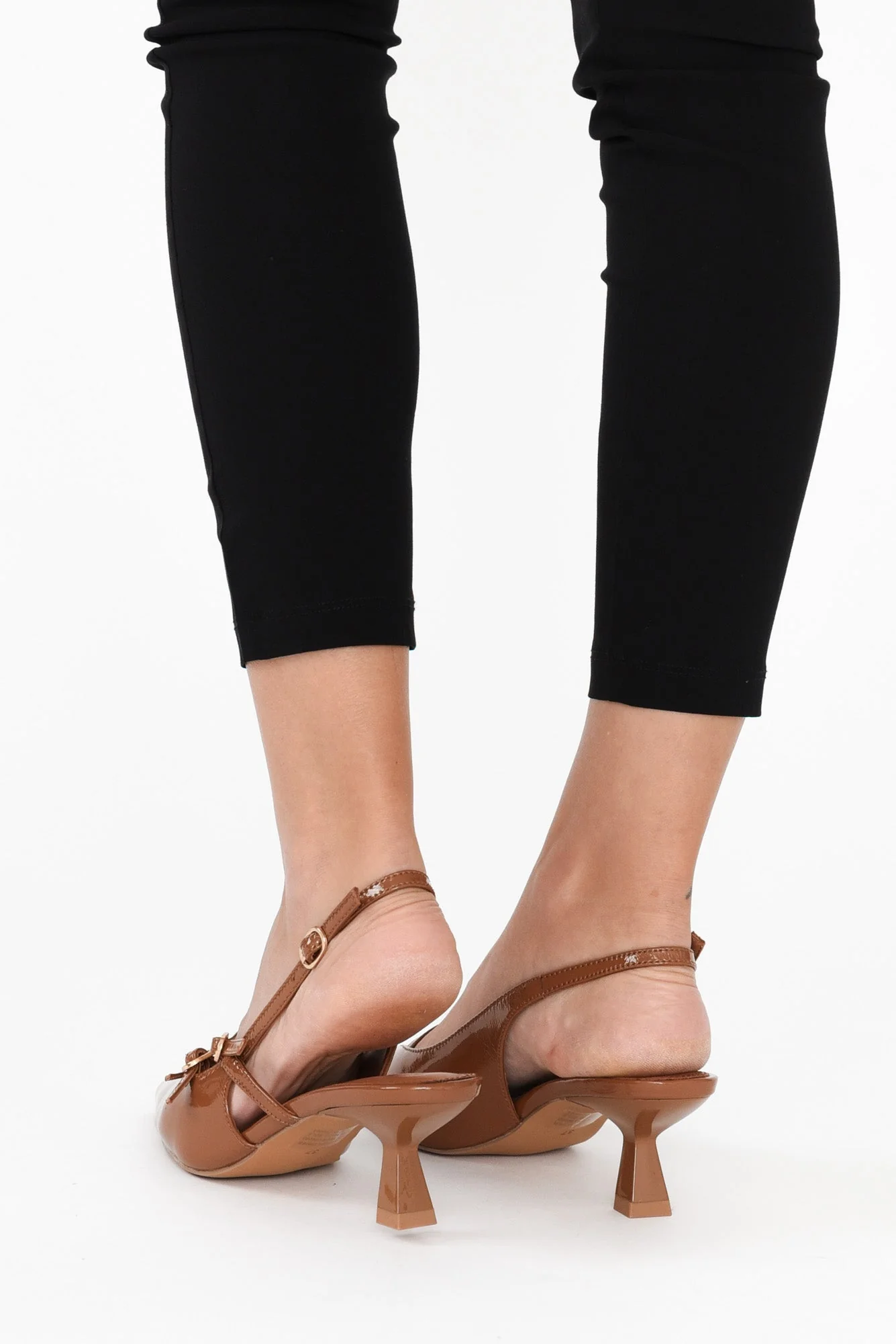 Kiara Brown Leather Slingback Heel - Image 6