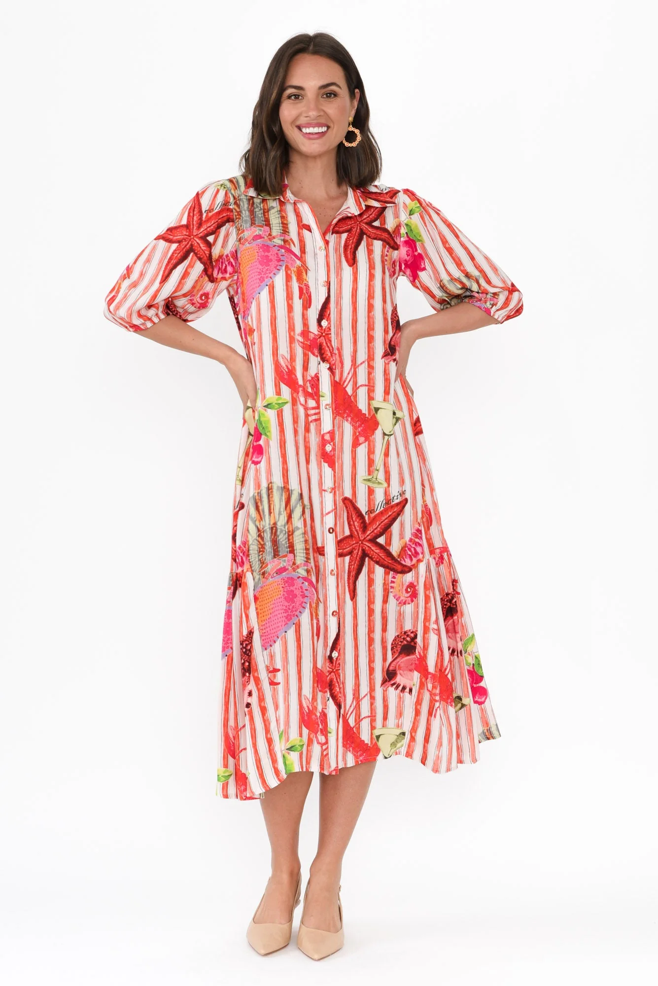 Kimma Red Sea Shirt Dress - Image 2