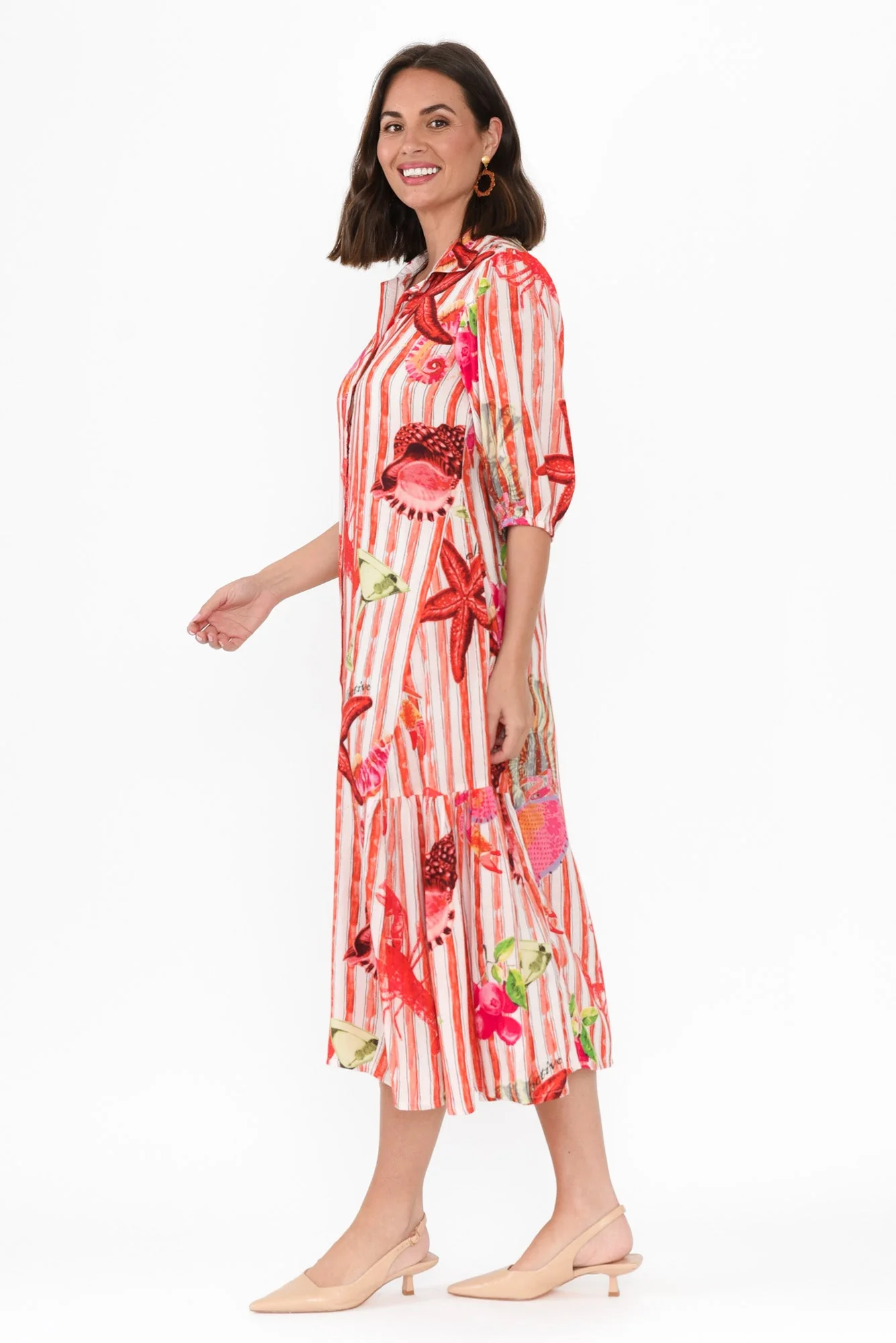 Kimma Red Sea Shirt Dress - Image 3