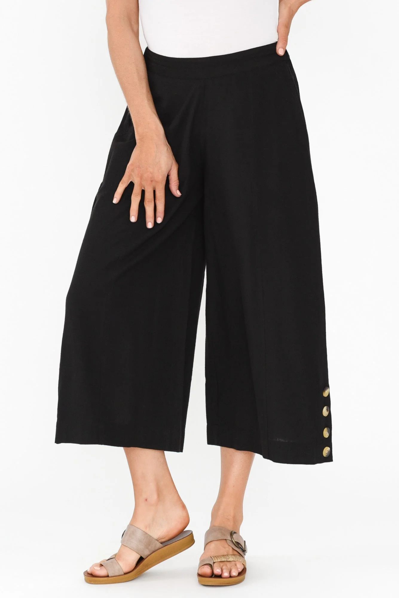 Kishan Black Cotton Blend Pants - Image 2