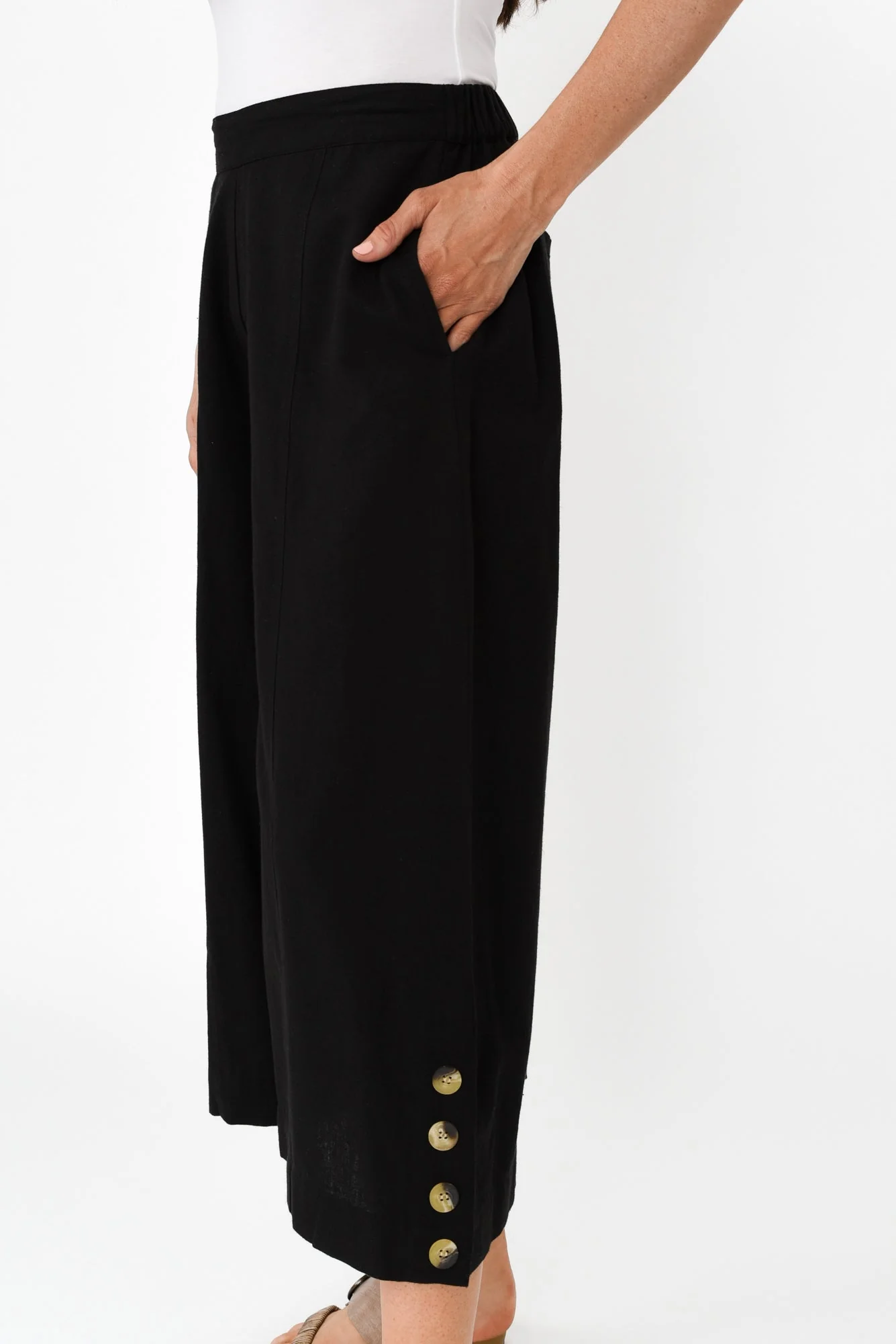 Kishan Black Cotton Blend Pants - Image 7