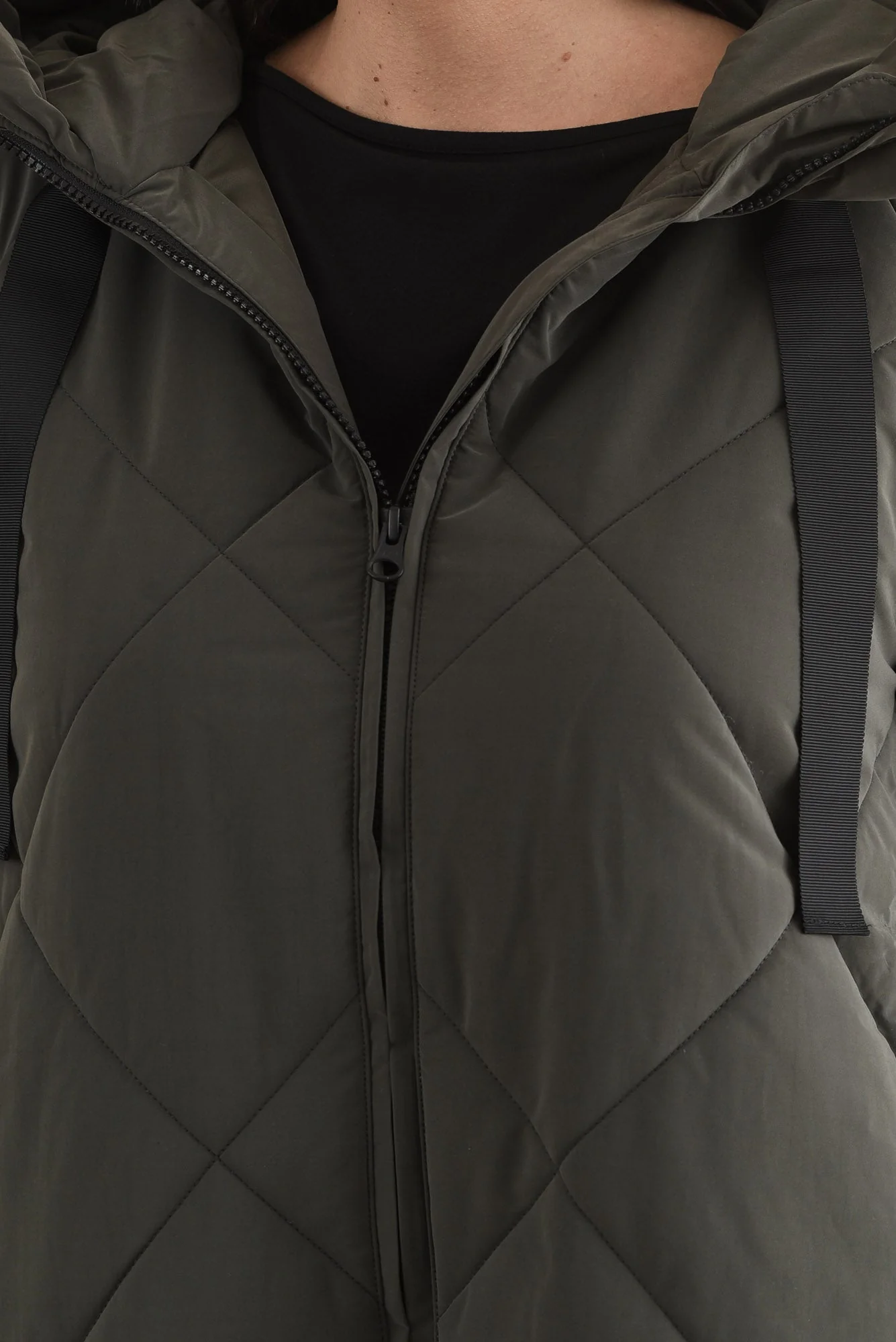 Koami Charcoal Quilted Hooded Coat - Image 5
