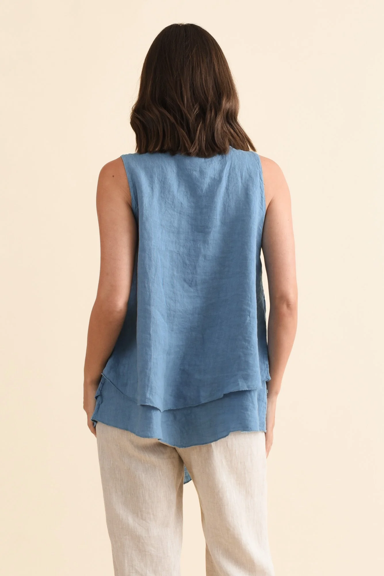 Lagos Steel Linen Layered Tank - Image 4
