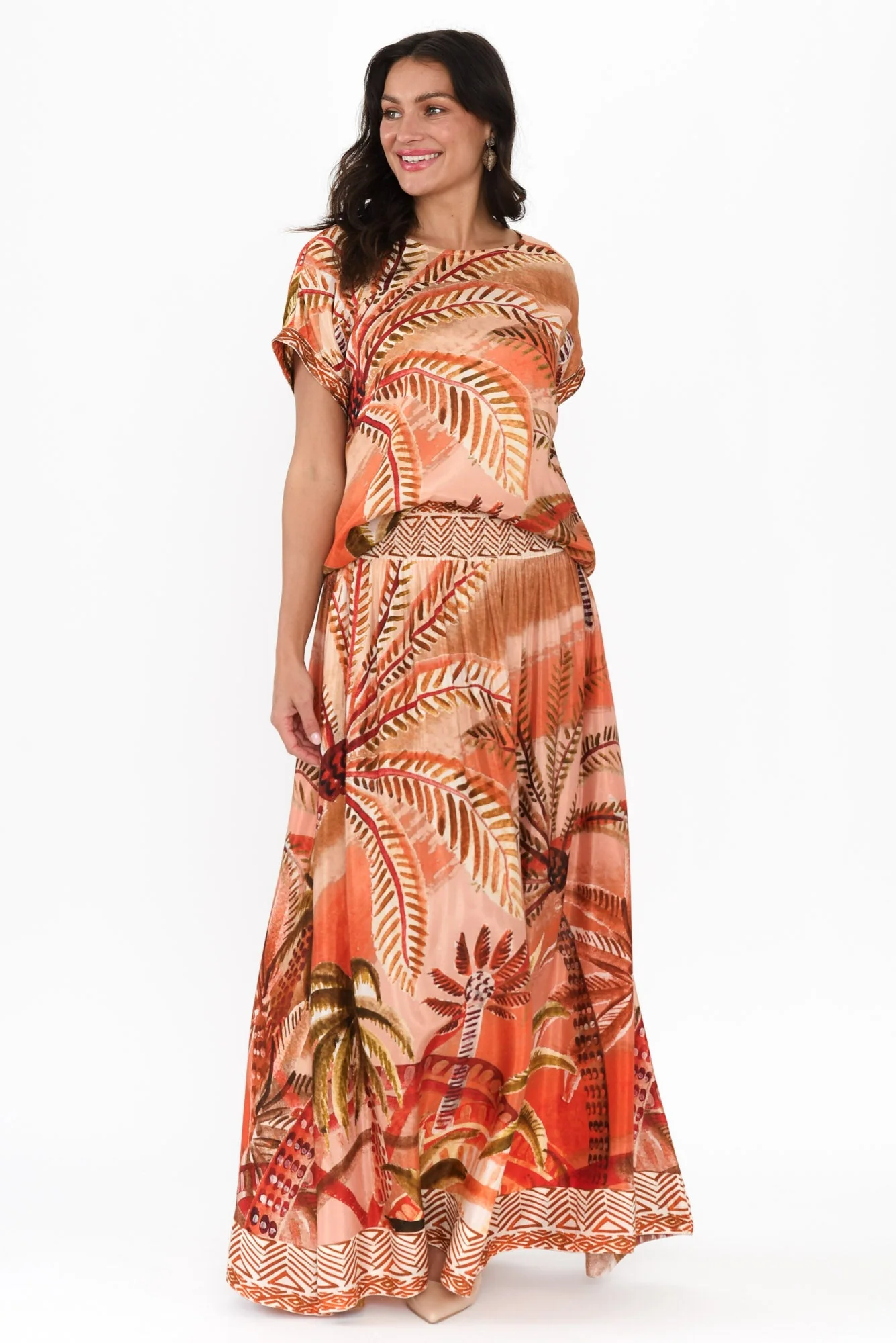 Laszlo Orange Palm Boatneck Tee - Image 6