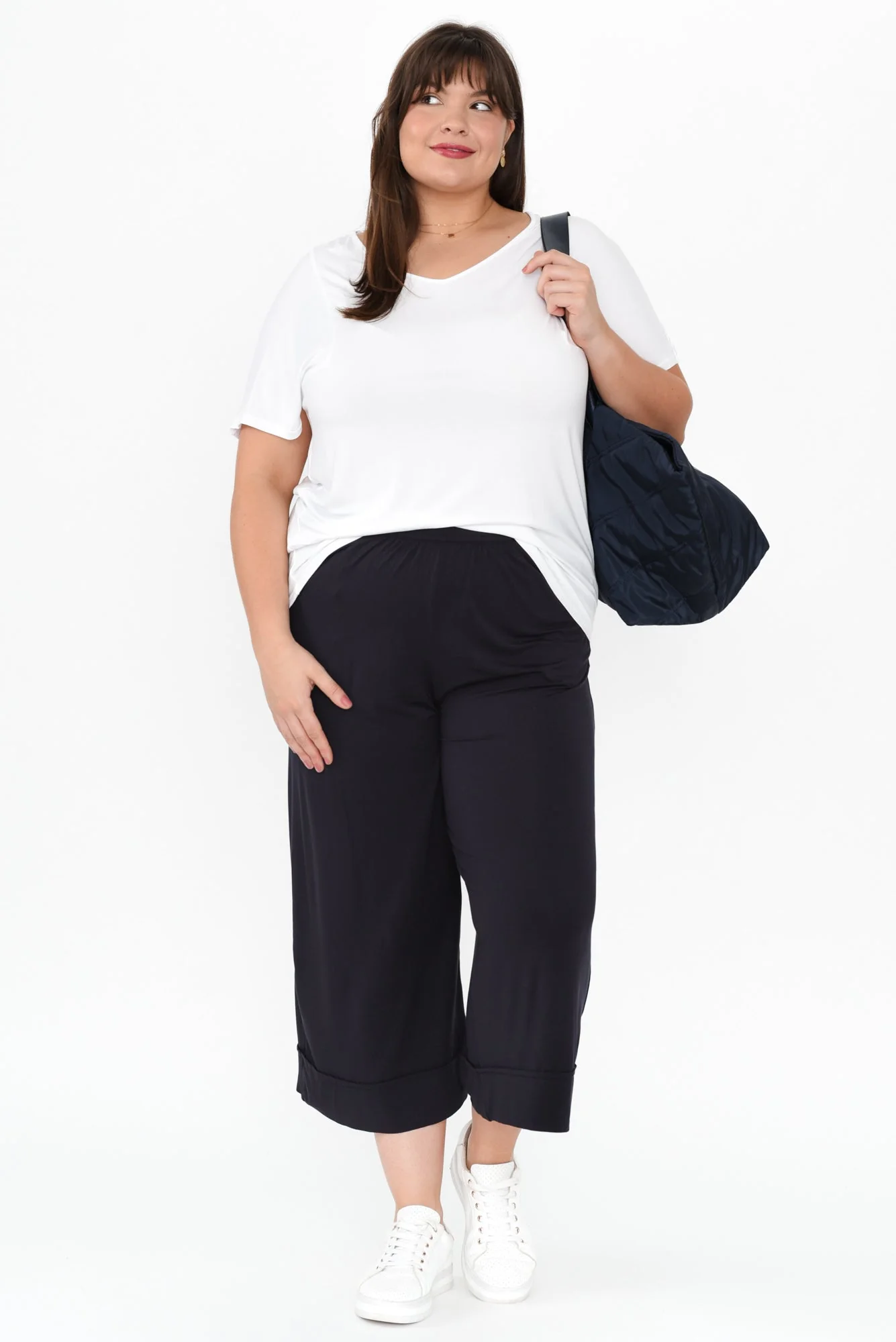 Lena Navy Micro Modal Resort Pants - Image 12