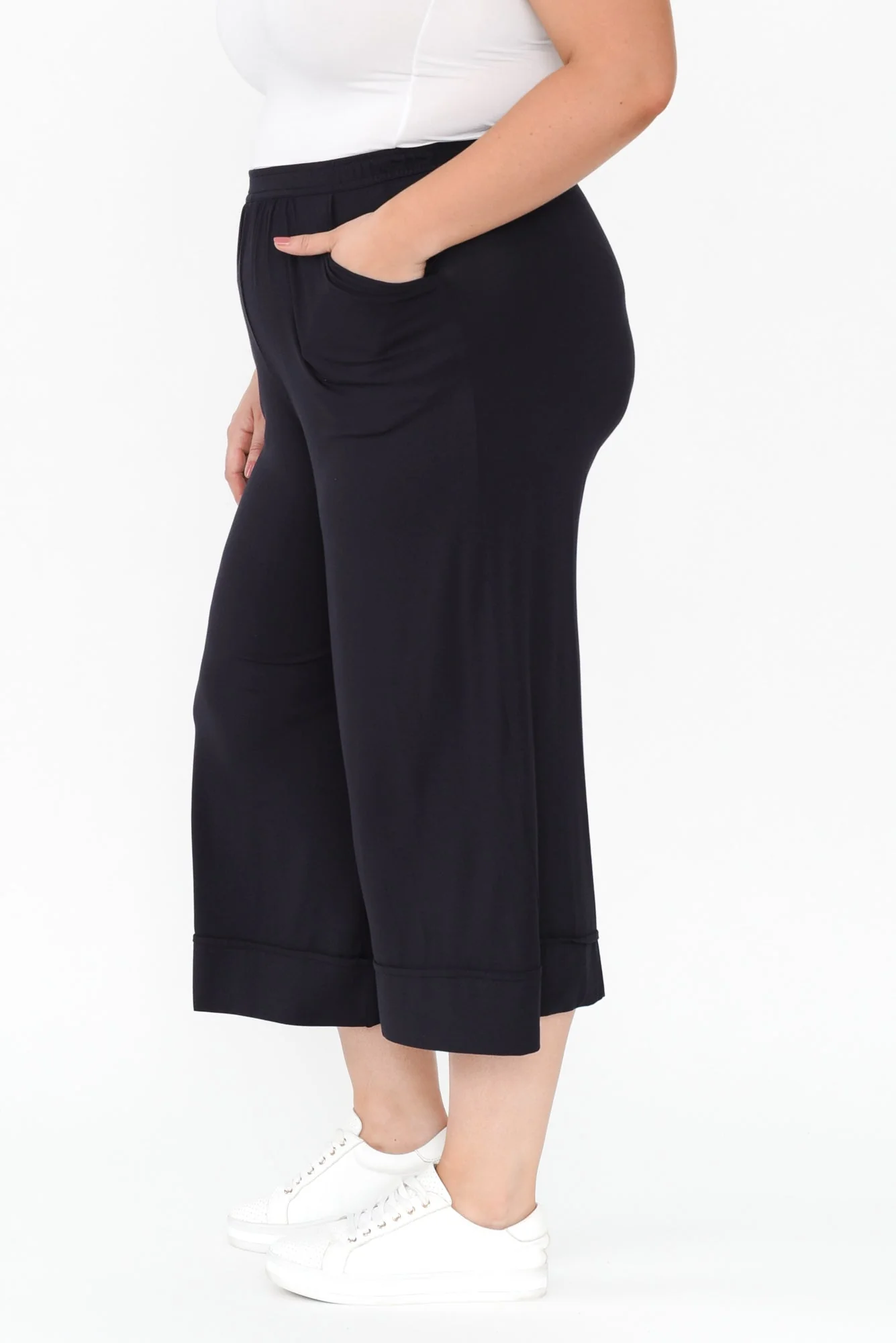 Lena Navy Micro Modal Resort Pants - Image 13