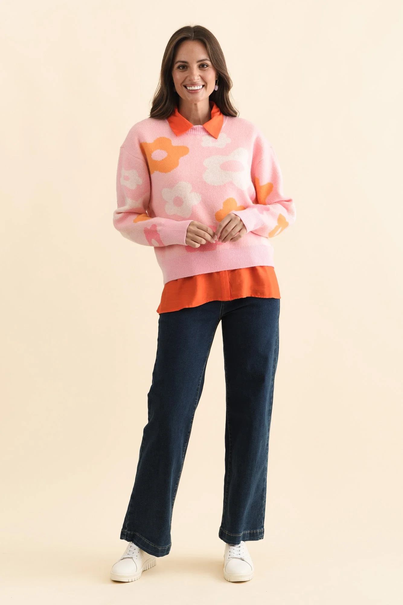 Leonie Pink Flower Knit Sweater - Image 6
