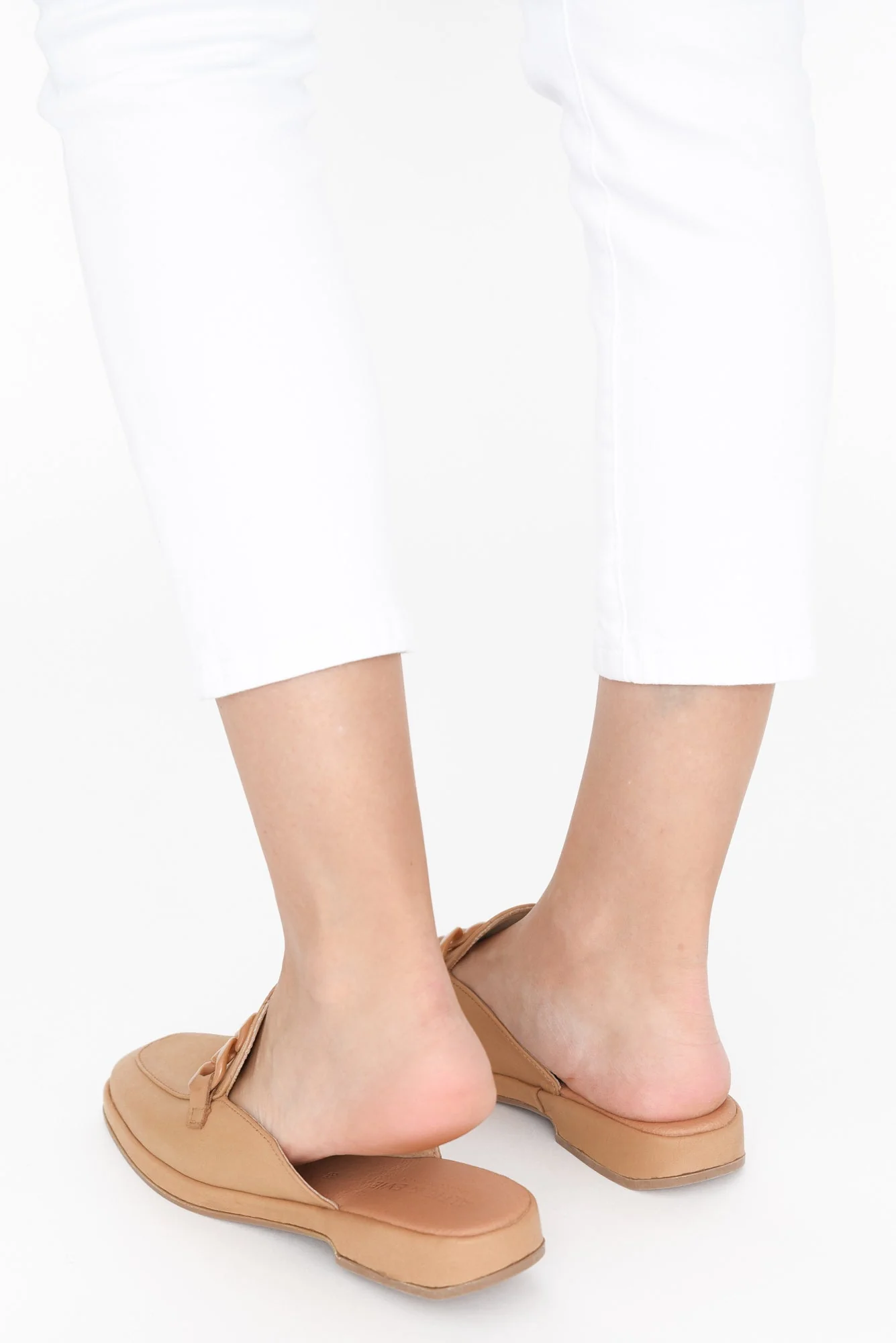 Lewis Camel Leather Buckle Mule - Image 6