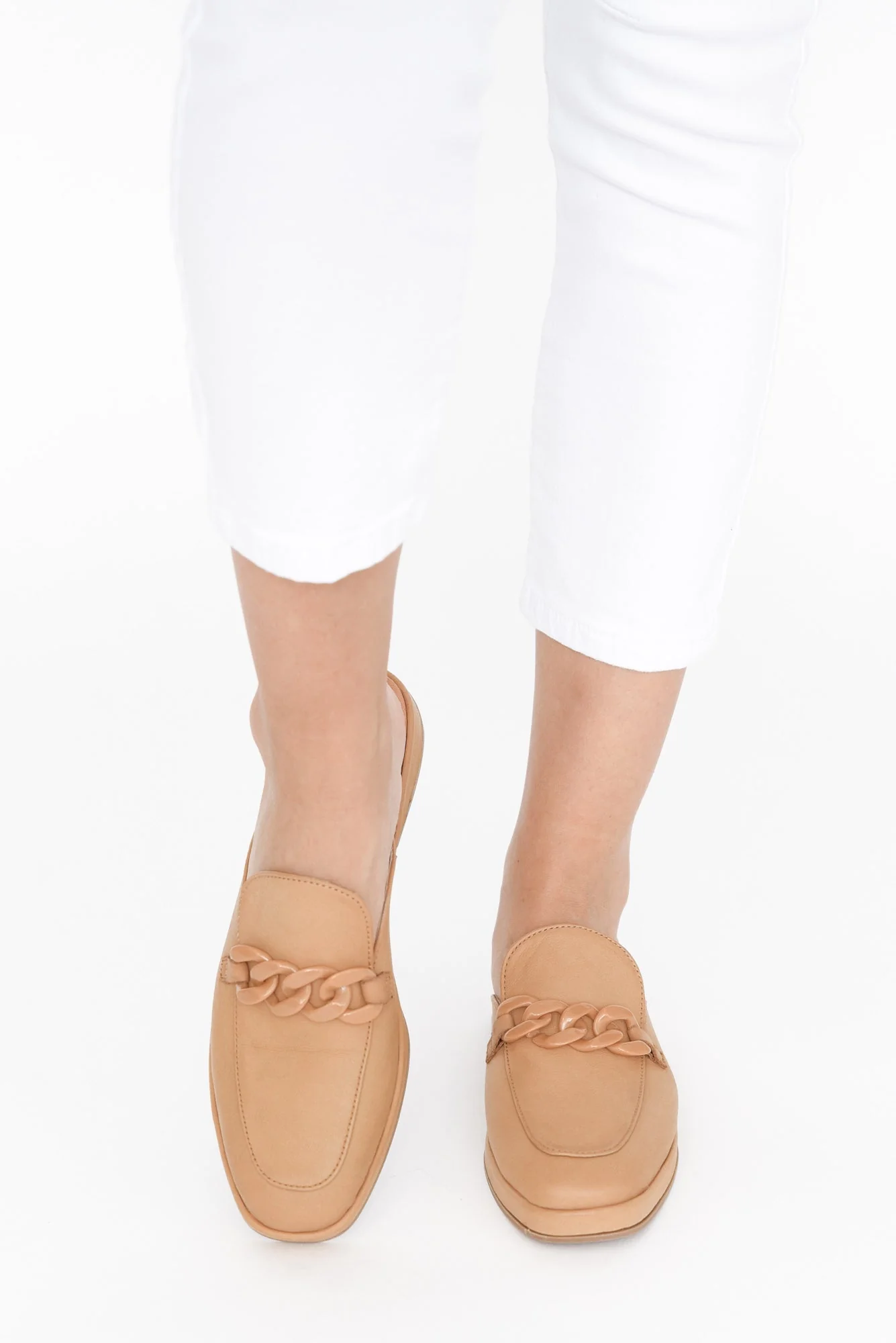 Lewis Camel Leather Buckle Mule - Image 7