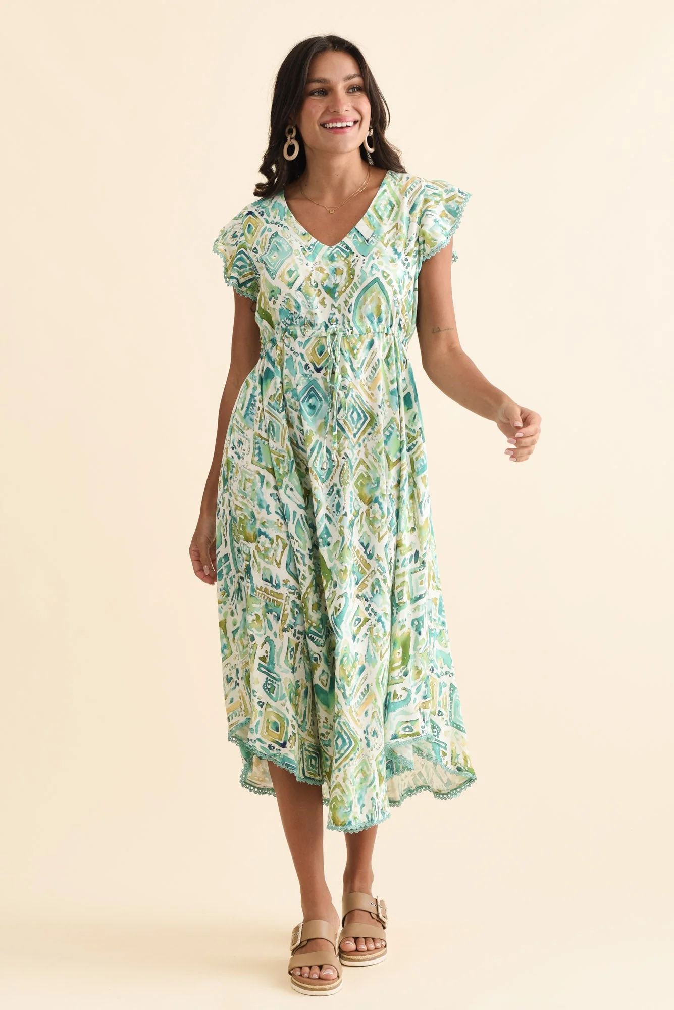 Libby Green Mosaic Midi Dress - Image 2