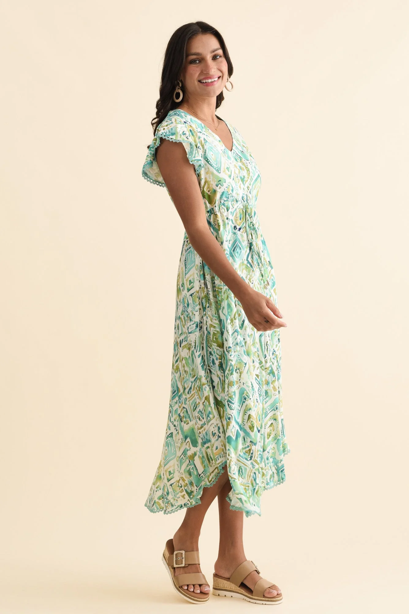 Libby Green Mosaic Midi Dress - Image 3